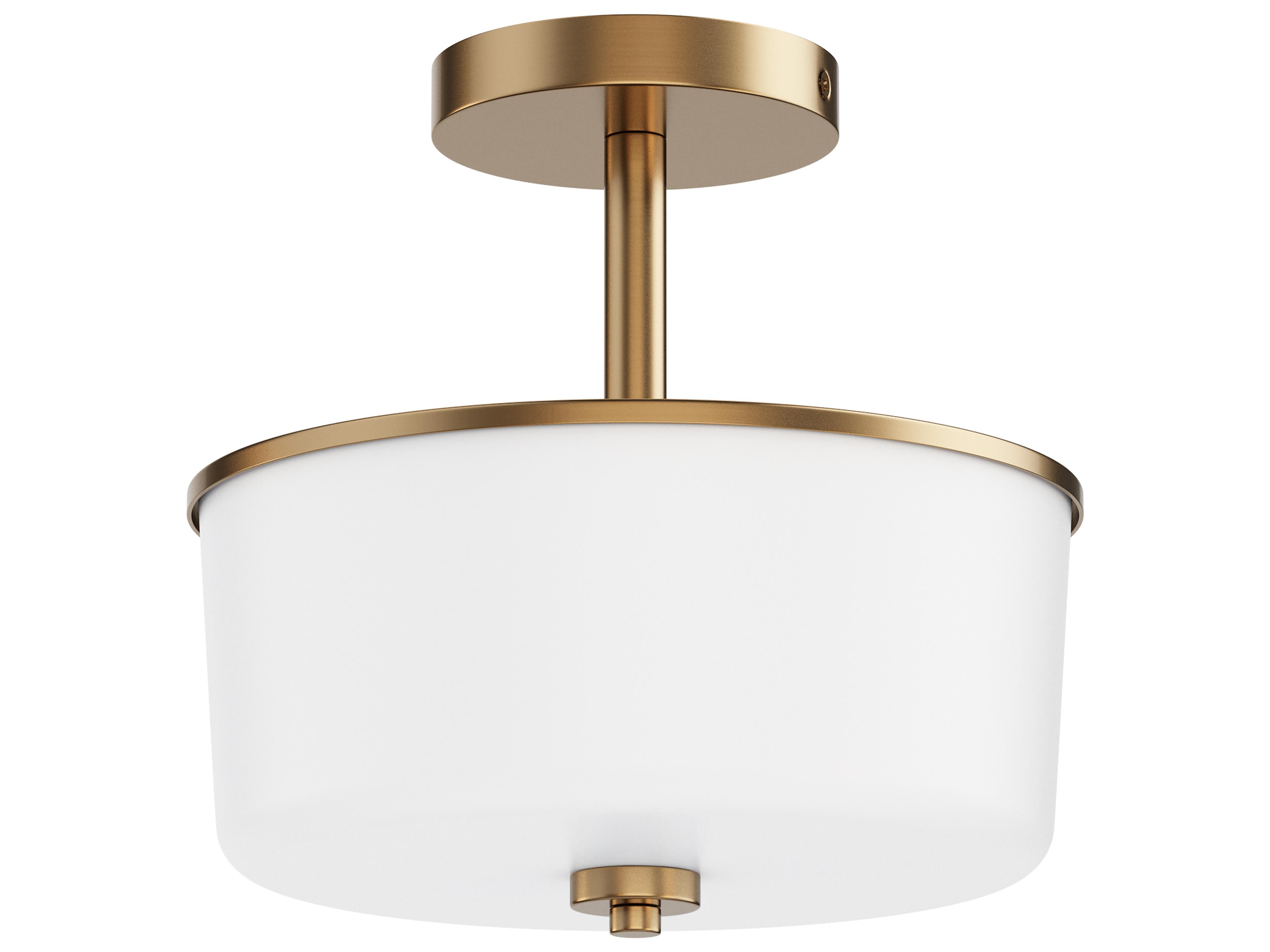 Fuller 2- Light Natural Aged Brass Drum Pendant
