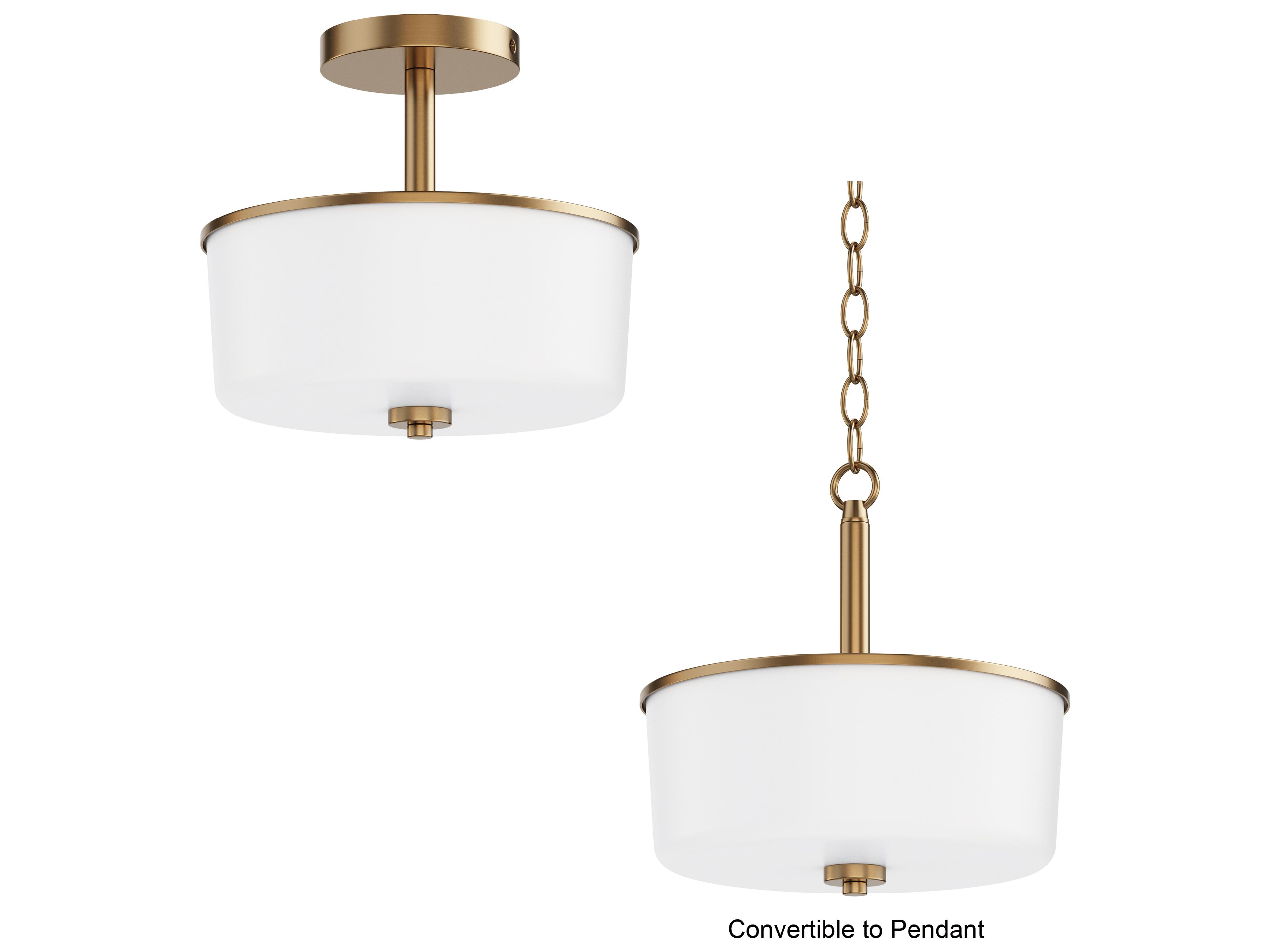 Maxim Lighting Fuller 2- Light Natural Aged Brass Drum Pendant