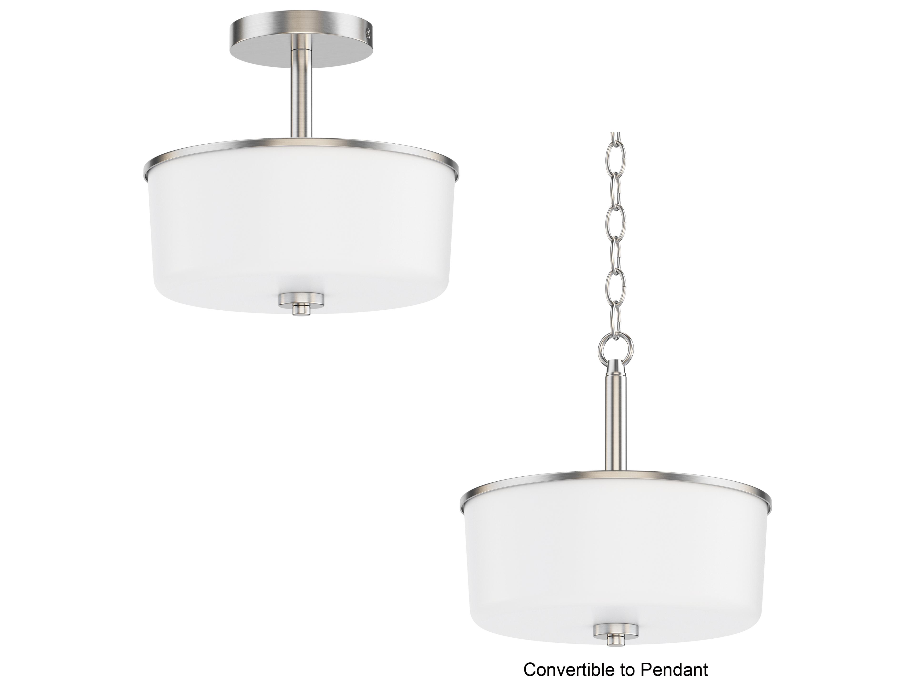 Maxim Lighting Fuller 2- Light Satin Nickel Drum Pendant