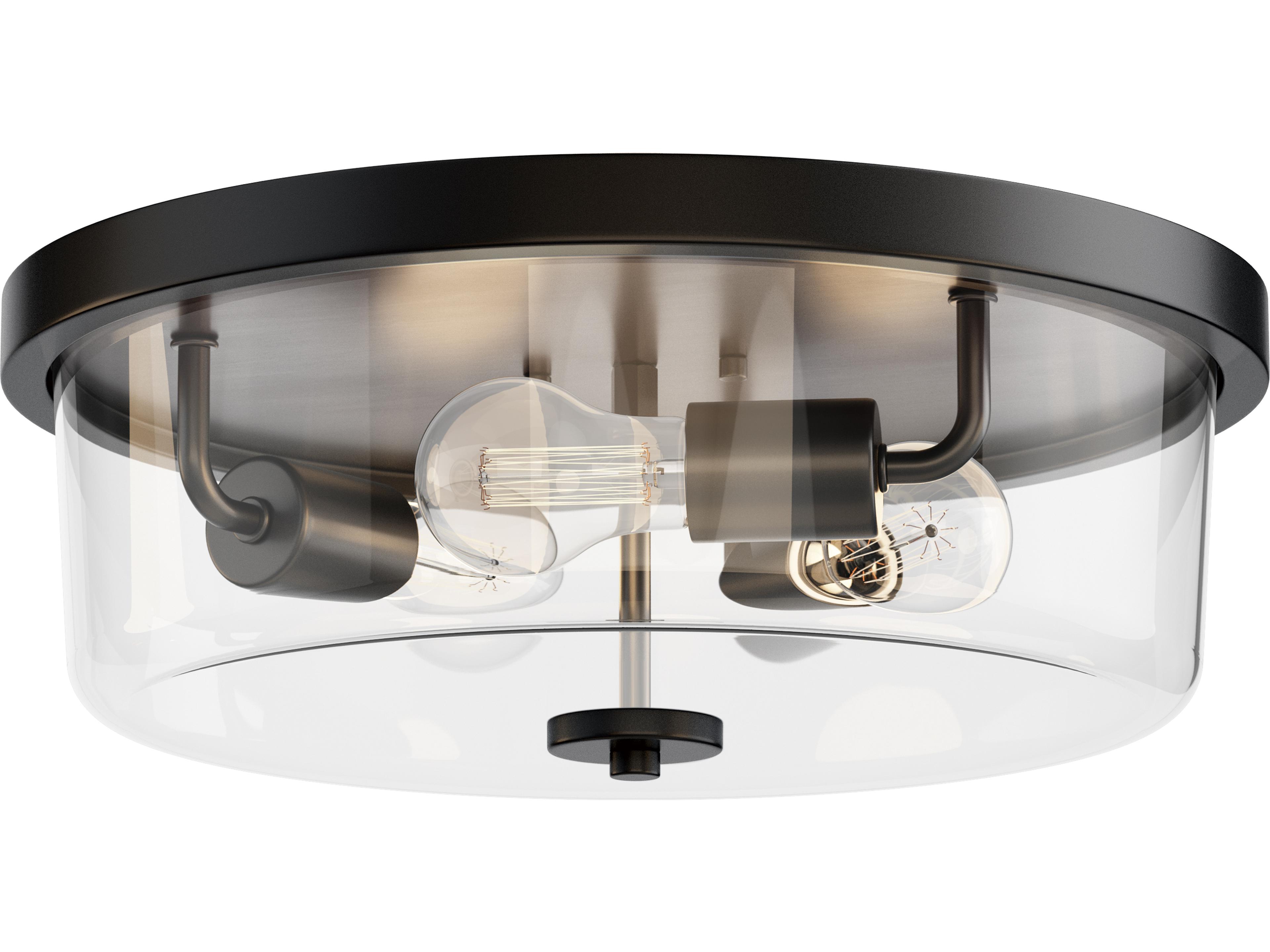 Fuller 3- Light Black Drum Flush Mount