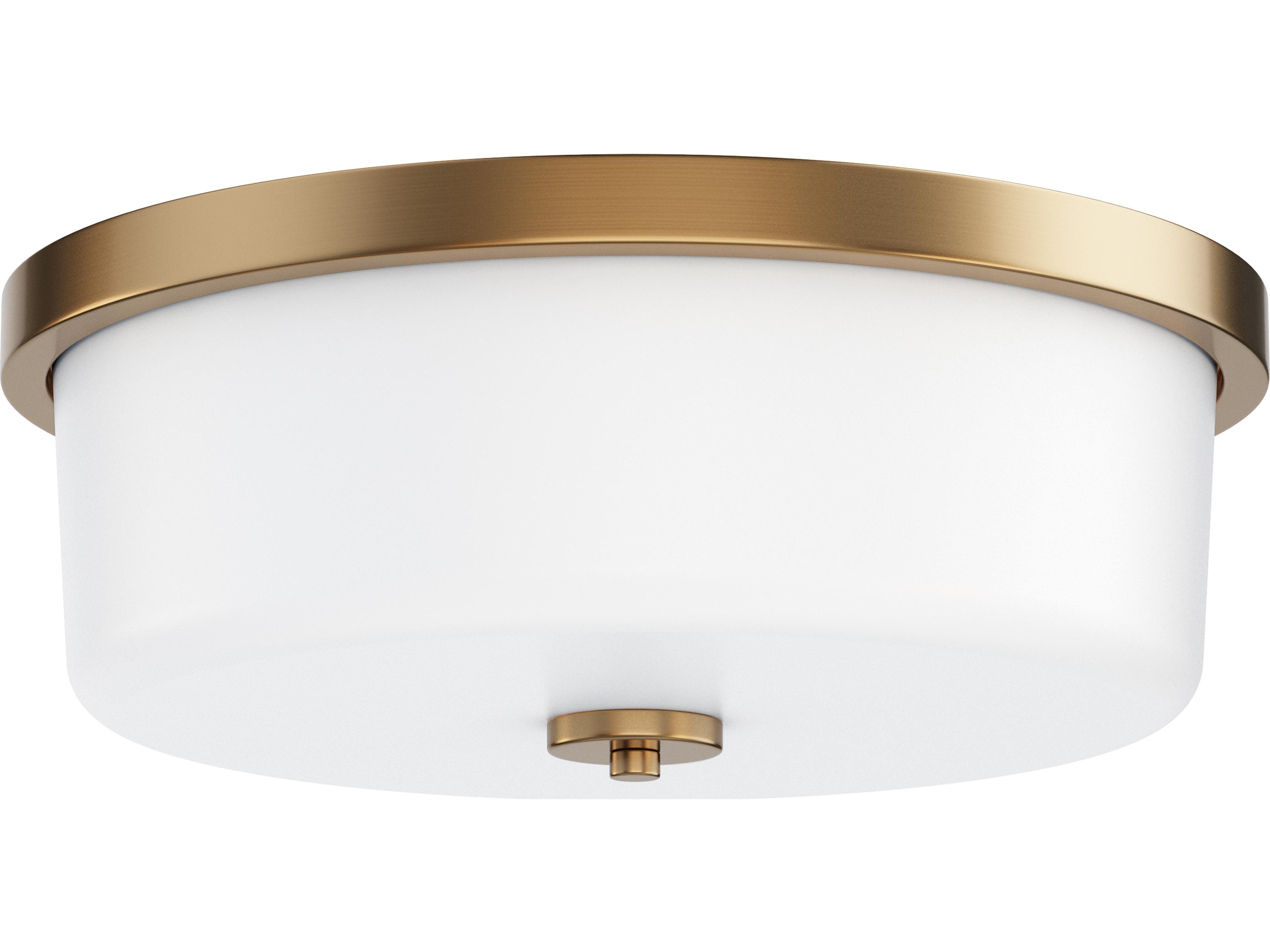 Fuller 3- Light Natural Aged Brass Drum Flush Mount