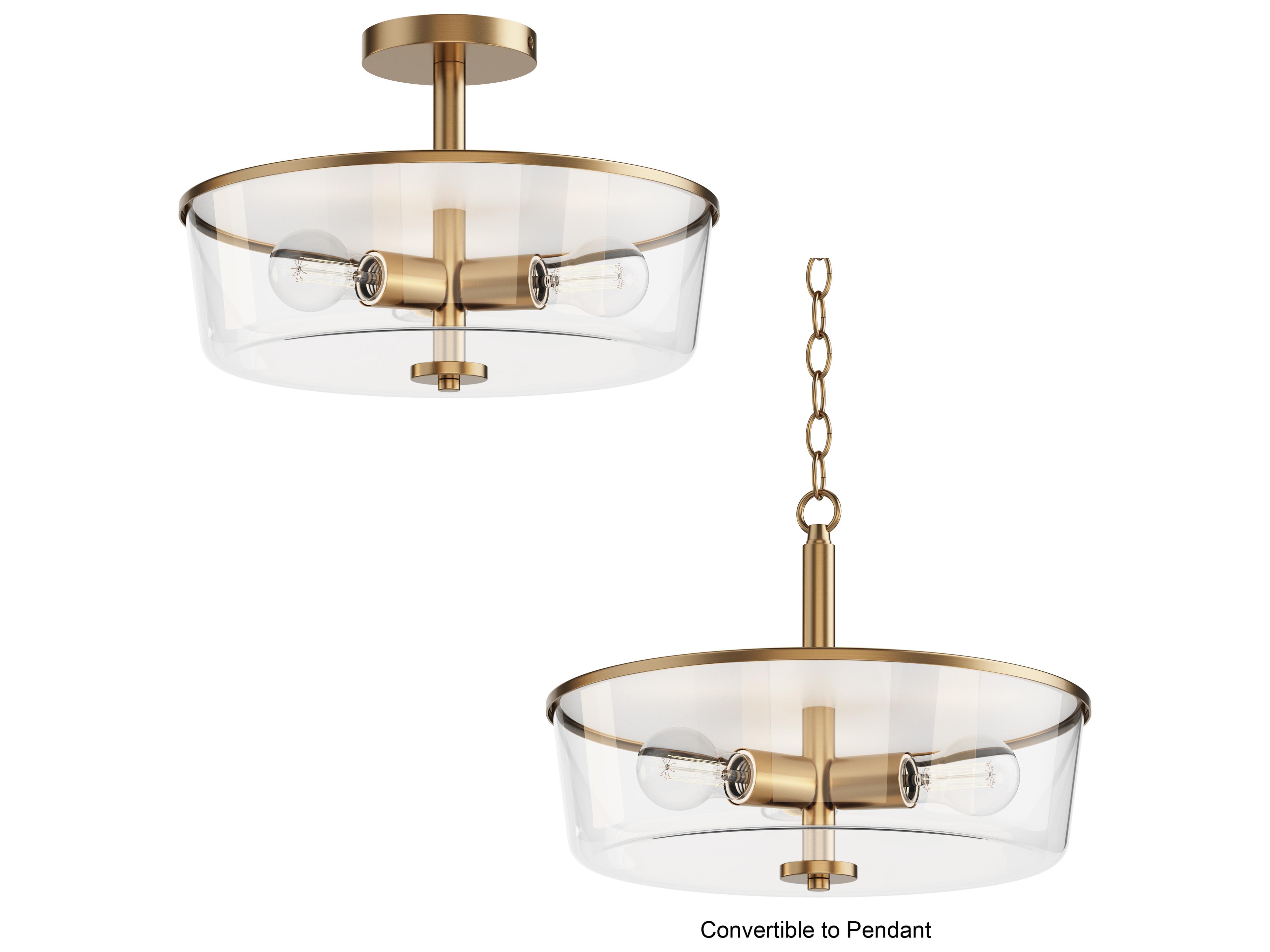 Maxim Lighting Fuller 3- Light Natural Aged Brass Drum Pendant