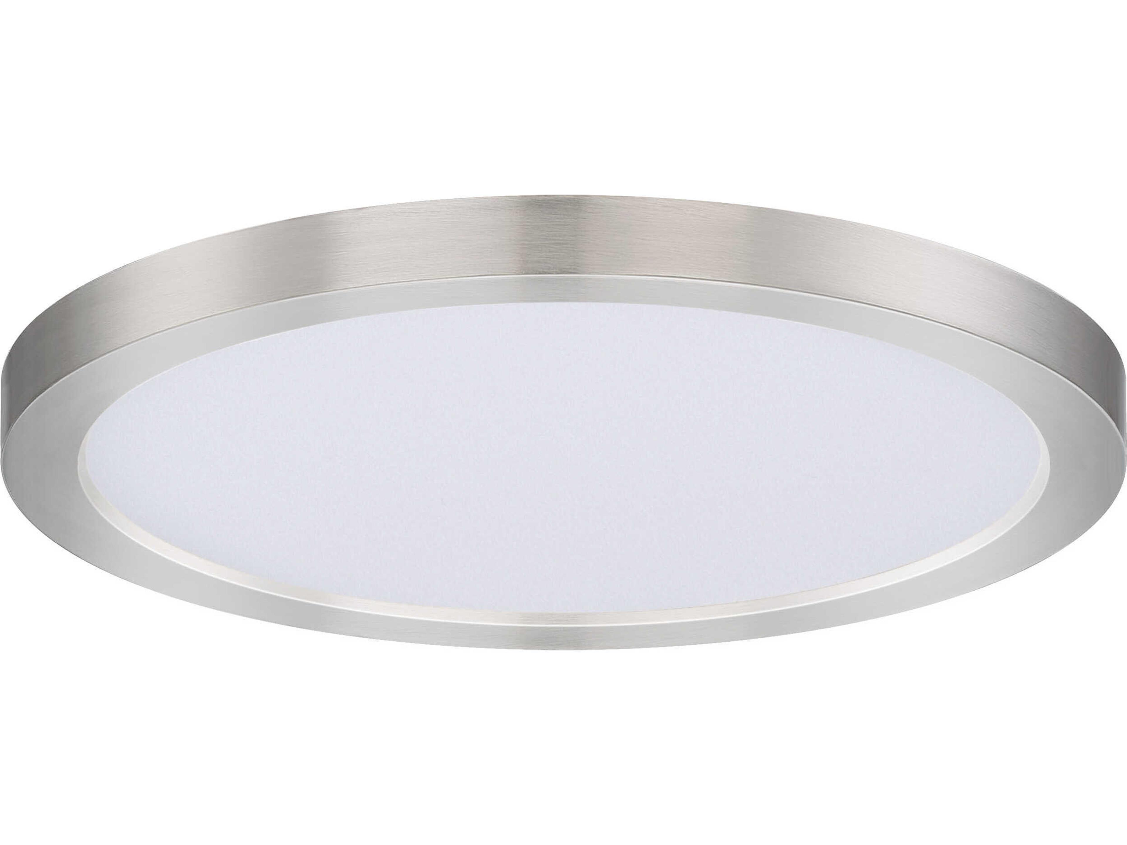 Chip 1-Light Satin Nickel Round Flush Mount