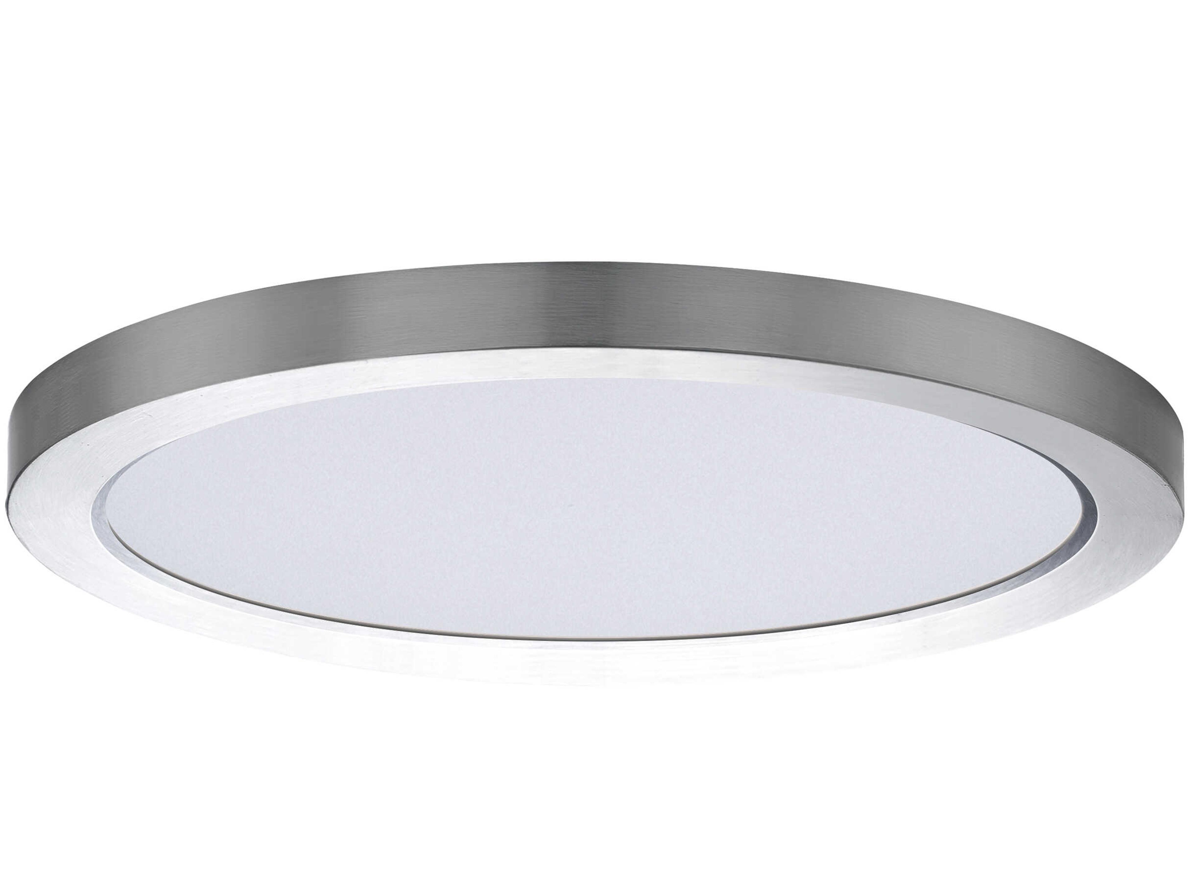 Chip 1-Light Satin Nickel Round Flush Mount