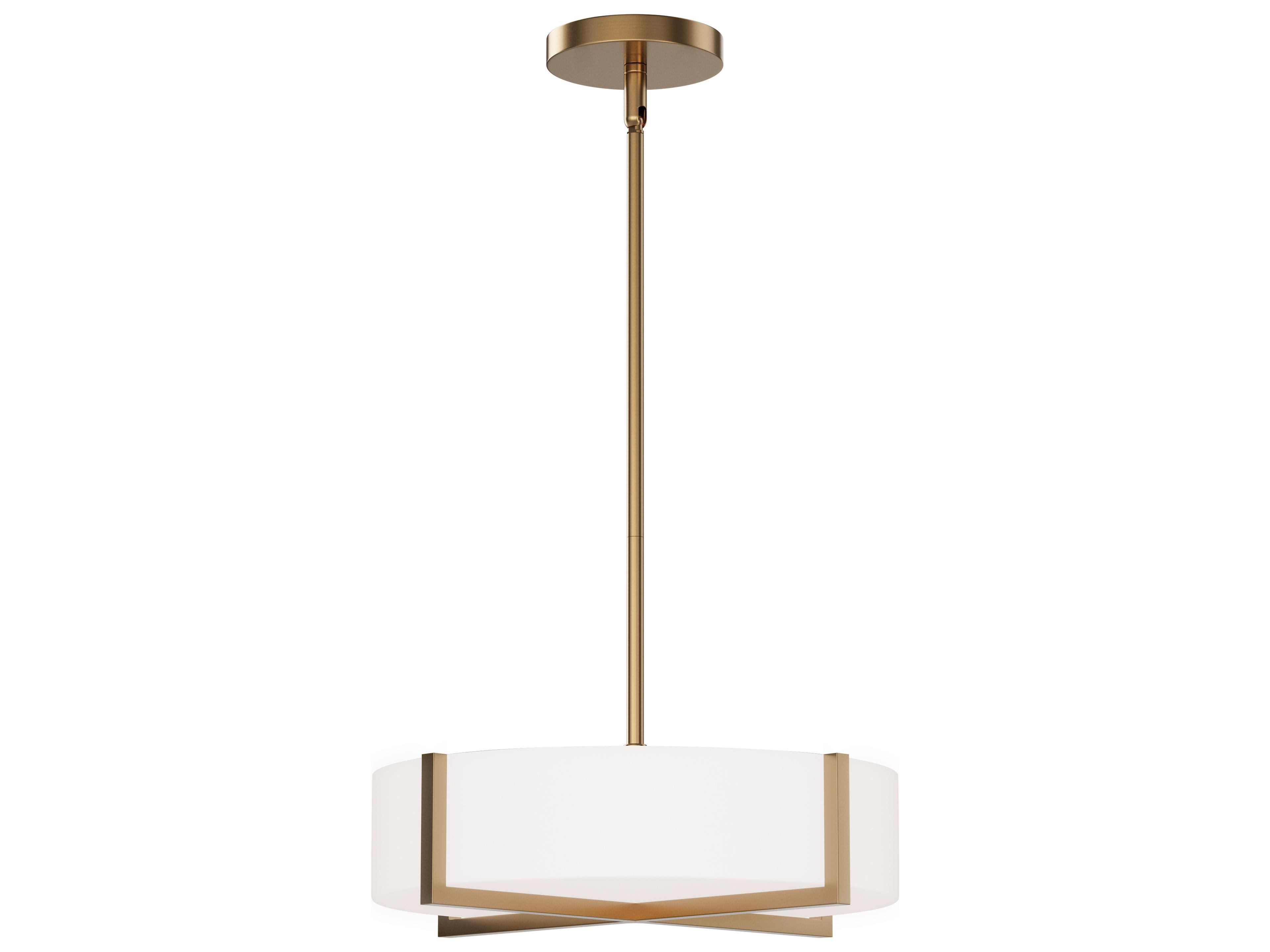 Dexter 1- Light Natural Aged Brass Drum Semi Flush Mount