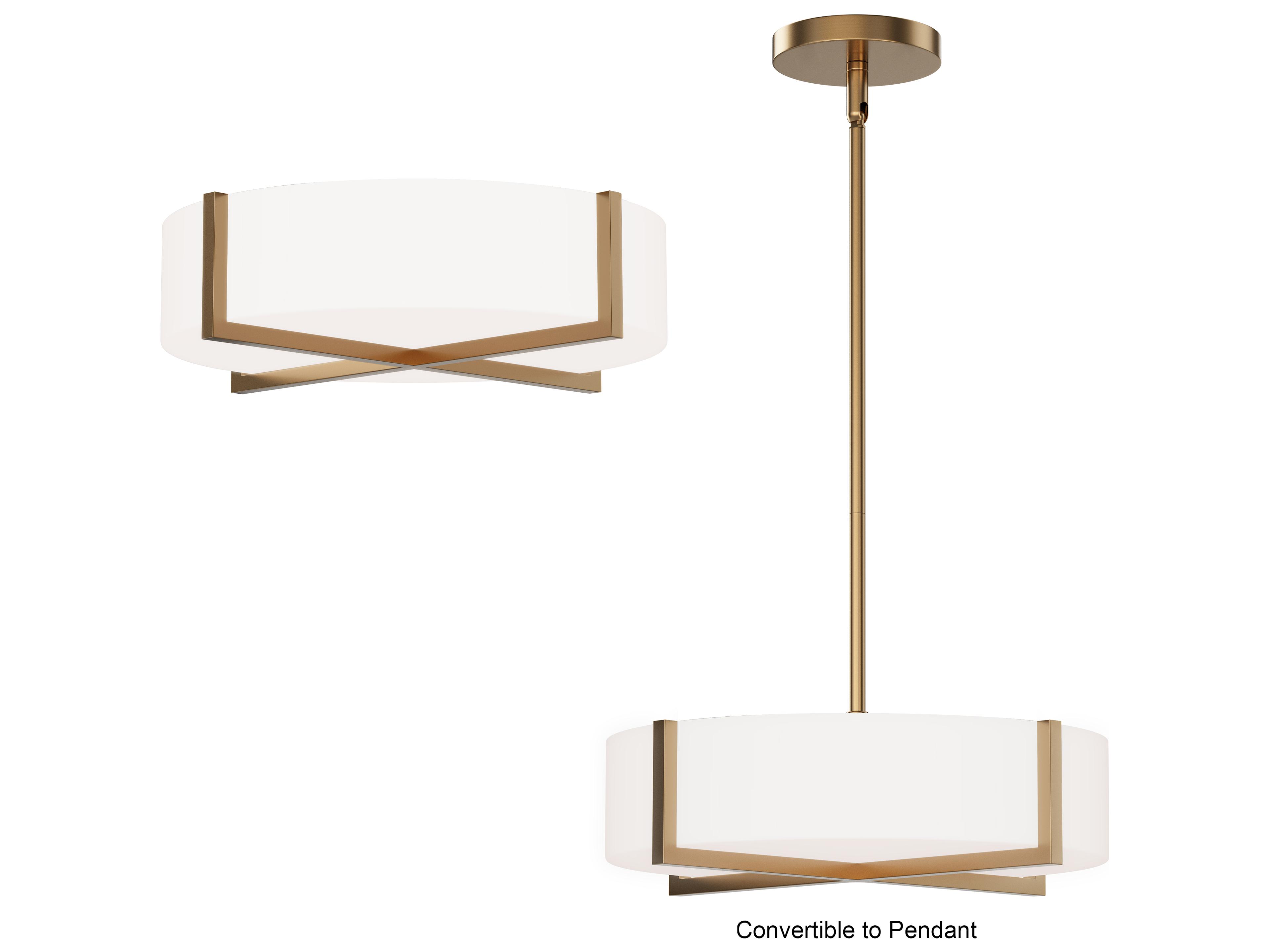 Maxim Lighting Dexter 1- Light Natural Aged Brass Drum Semi Flush Mount