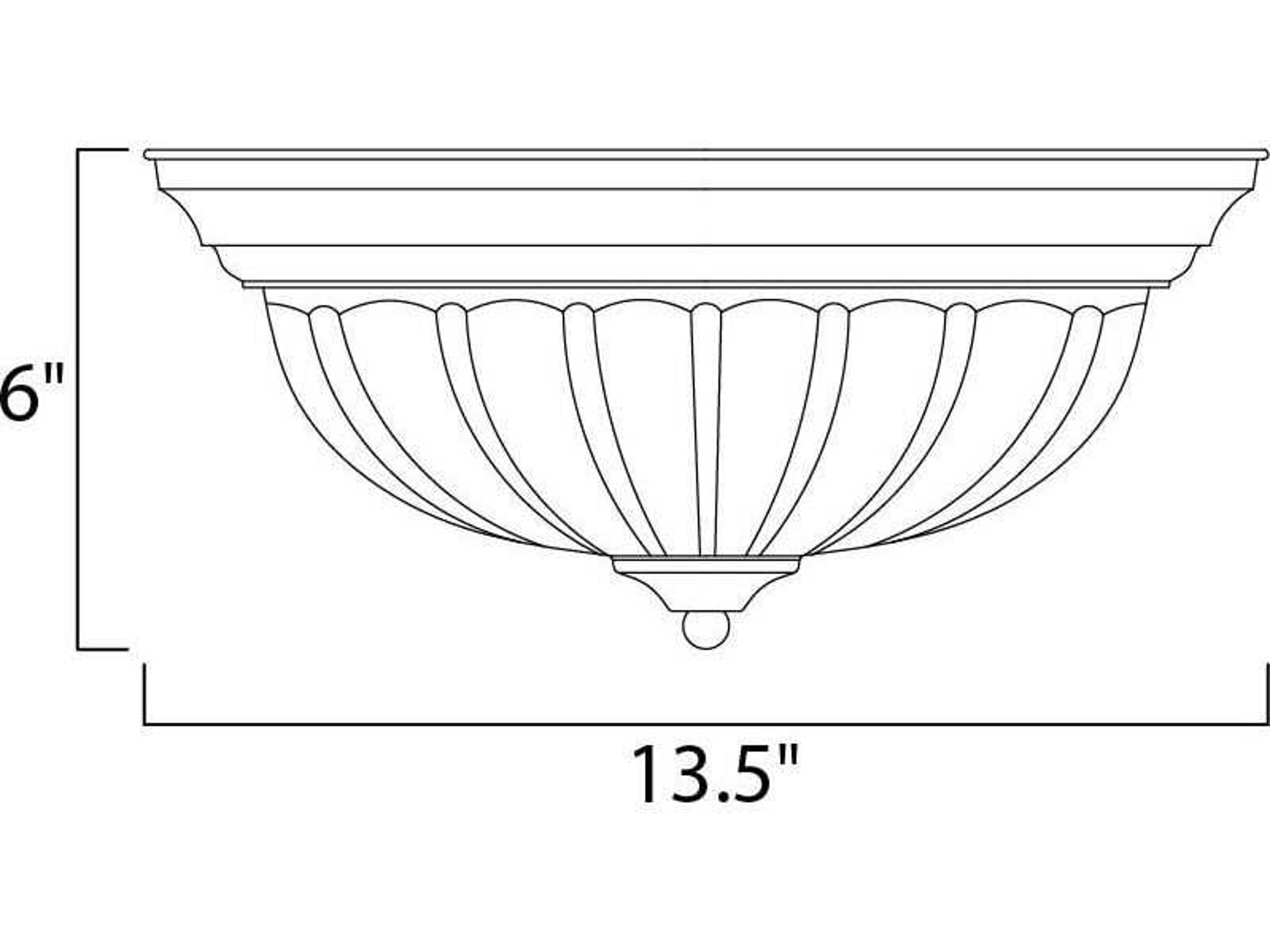 Maxim Lighting Essentials 2-Light Satin Nickel Glass Bowl Flush Mount