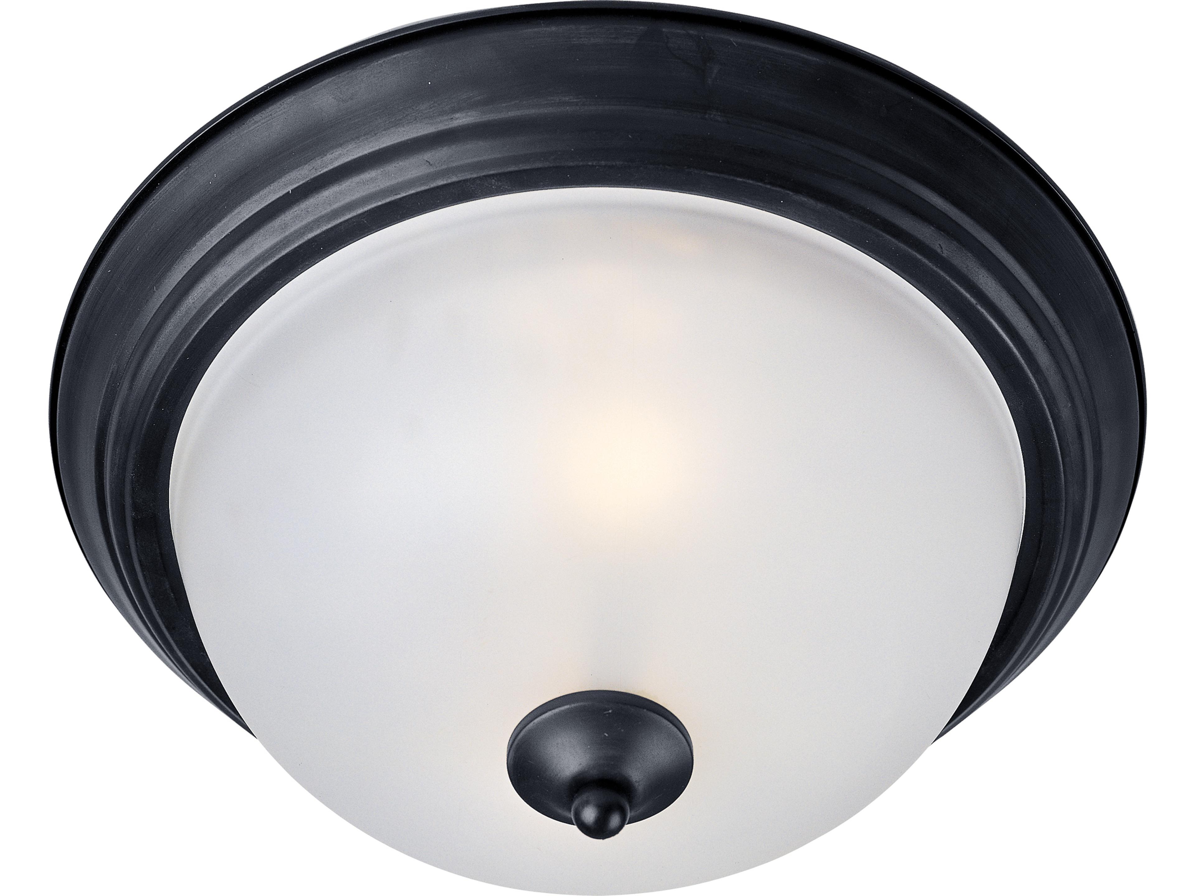 Essentials 2-light Black Bowl Flush Mount