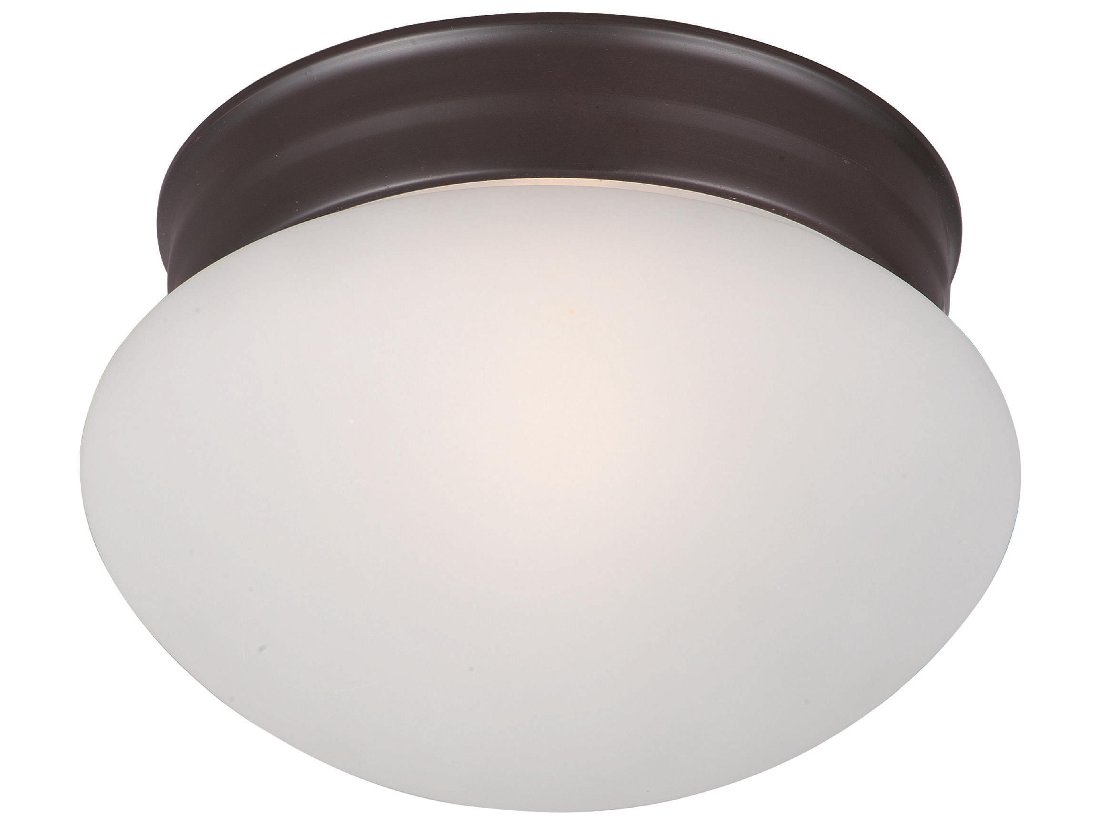 Essentials 1-Light Oil Rubbed Bronze Glass Bowl Flush Mount