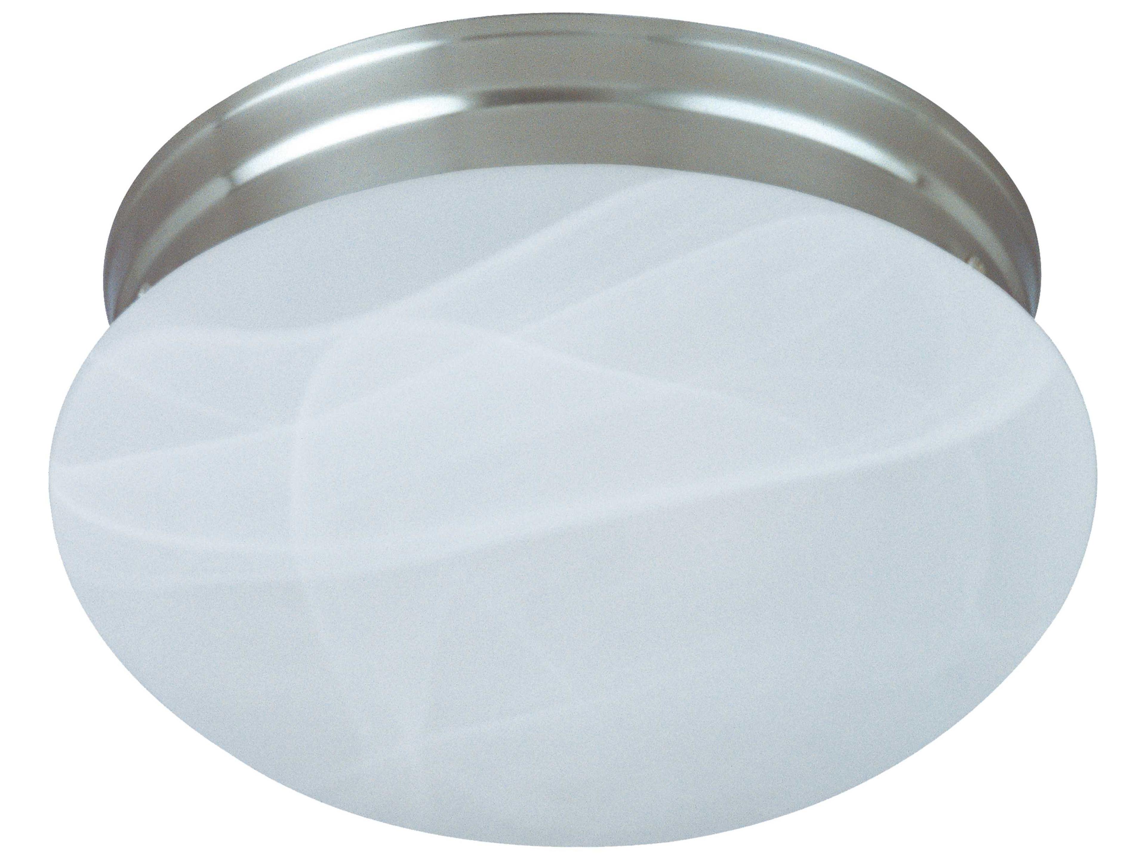 Essentials 1-Light Satin Nickel Glass Bowl Flush Mount