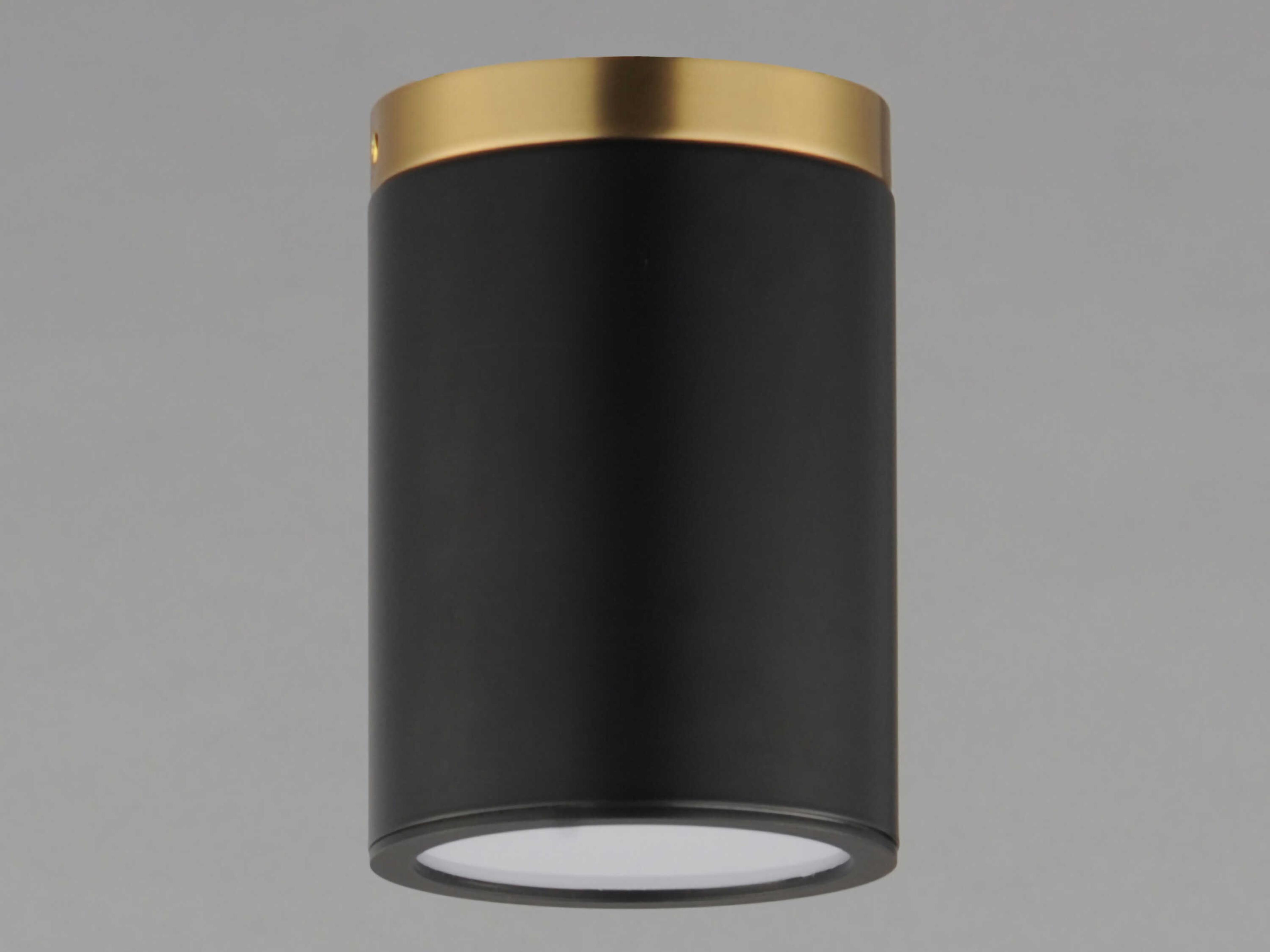 Maxim Lighting Dapper 1-Light Black Antique Brass Cylinder Flush Mount
