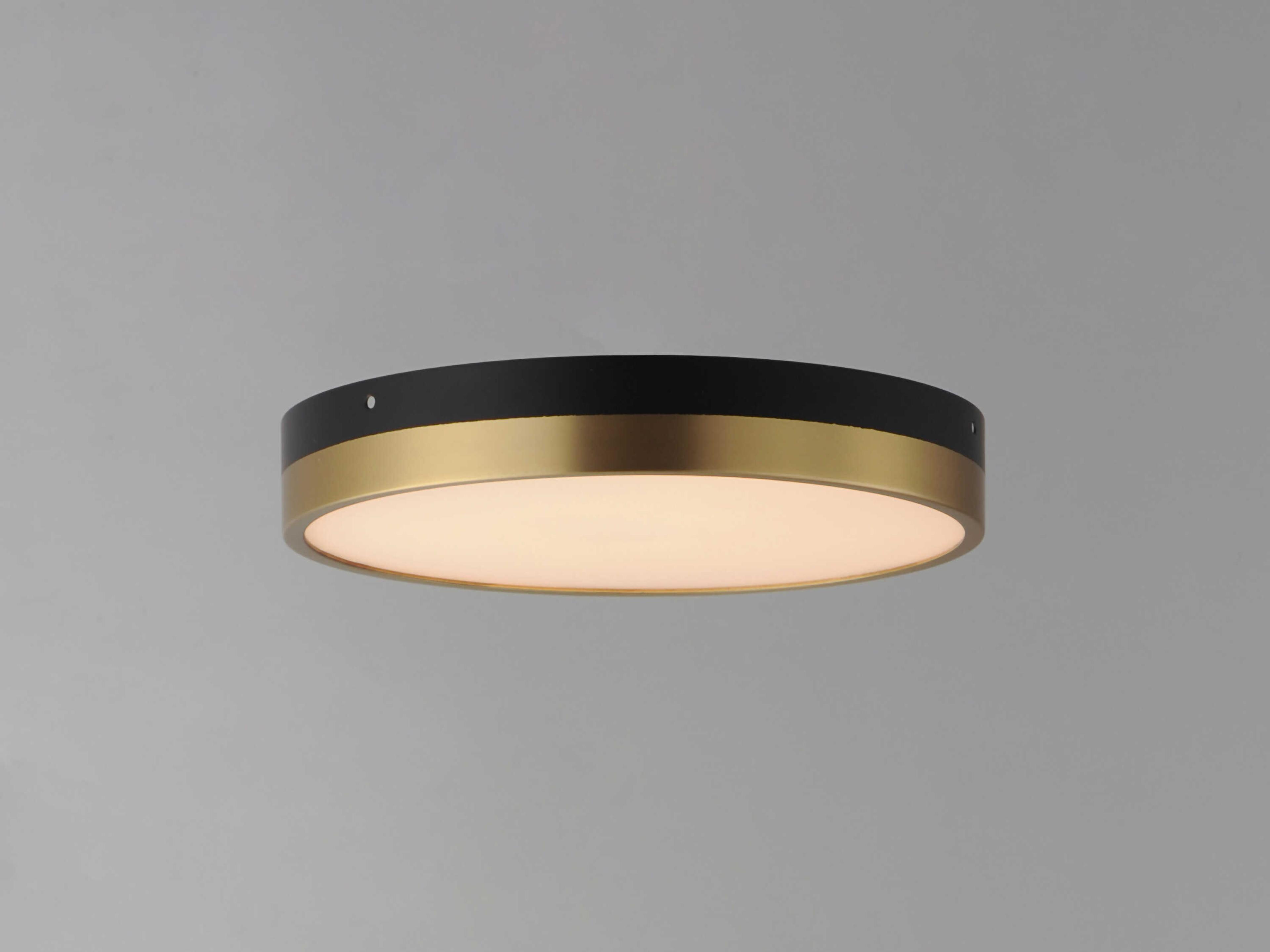 Maxim Lighting Dapper 1-Light Black Antique Brass LED Round Flush Mount