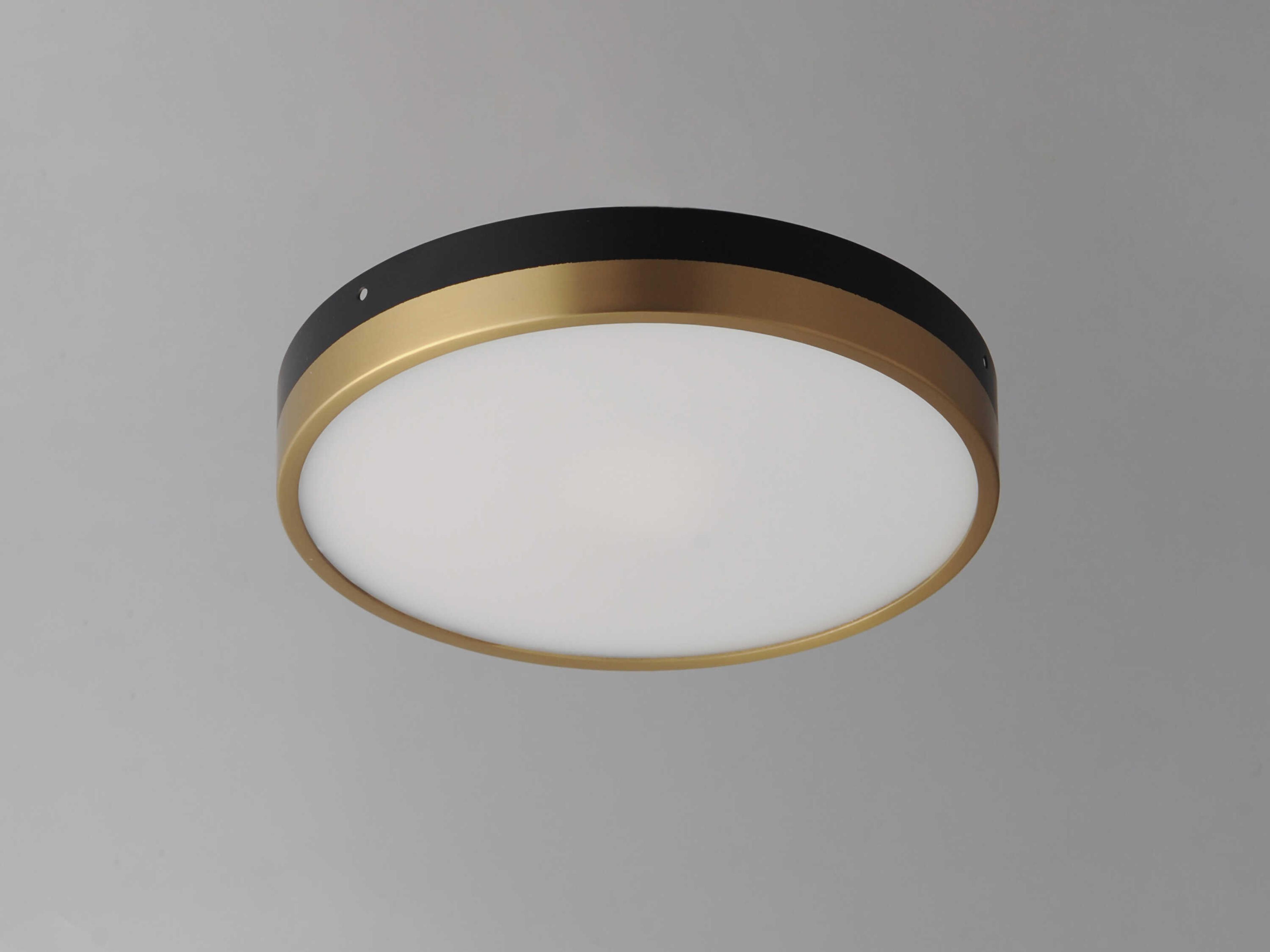Maxim Lighting Dapper 1-Light Black Antique Brass LED Round Flush Mount