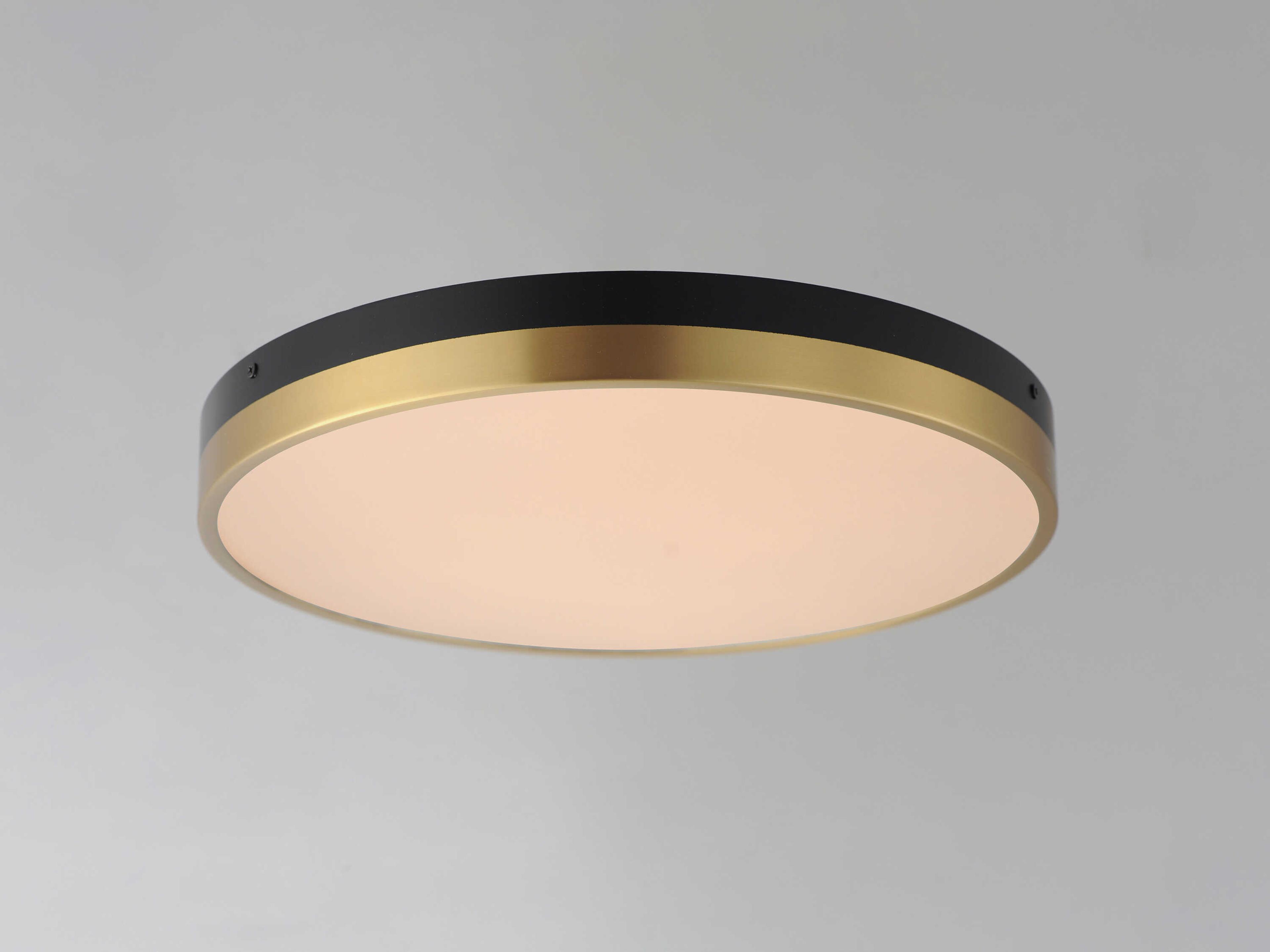 Maxim Lighting Dapper 1-Light Black Antique Brass LED Round Flush Mount
