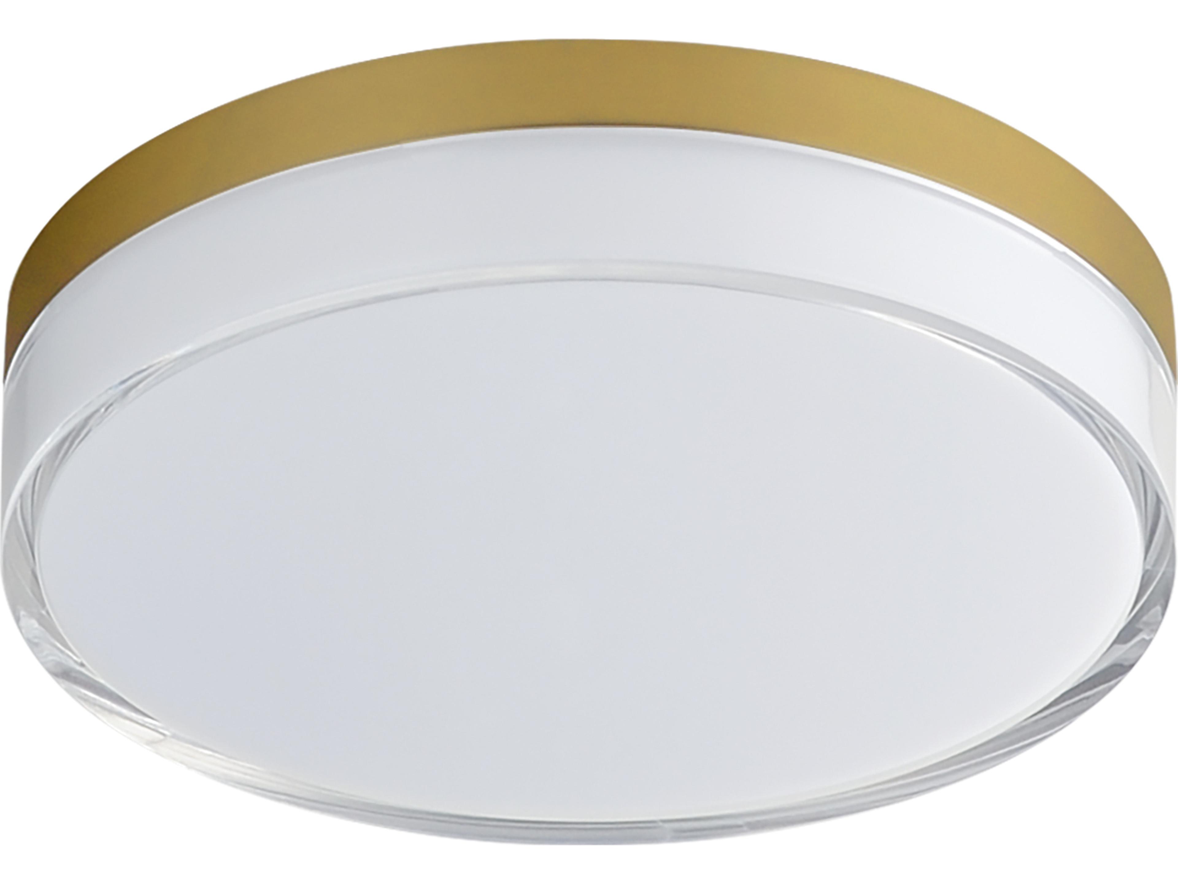 Edge 1- Light Antique Brass LED Round Flush Mount