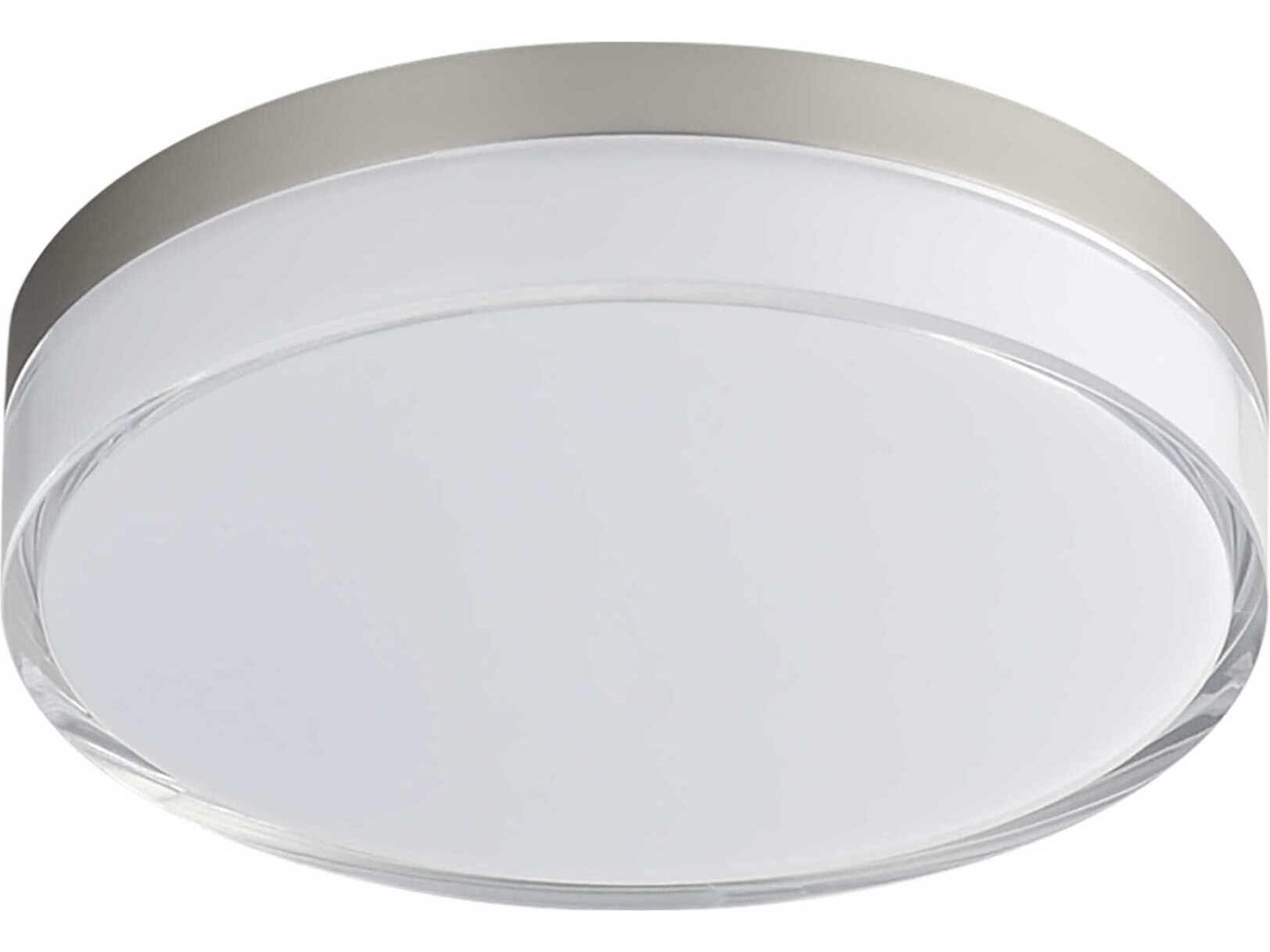 Edge 1-Light Satin Nickel Round Flush Mount