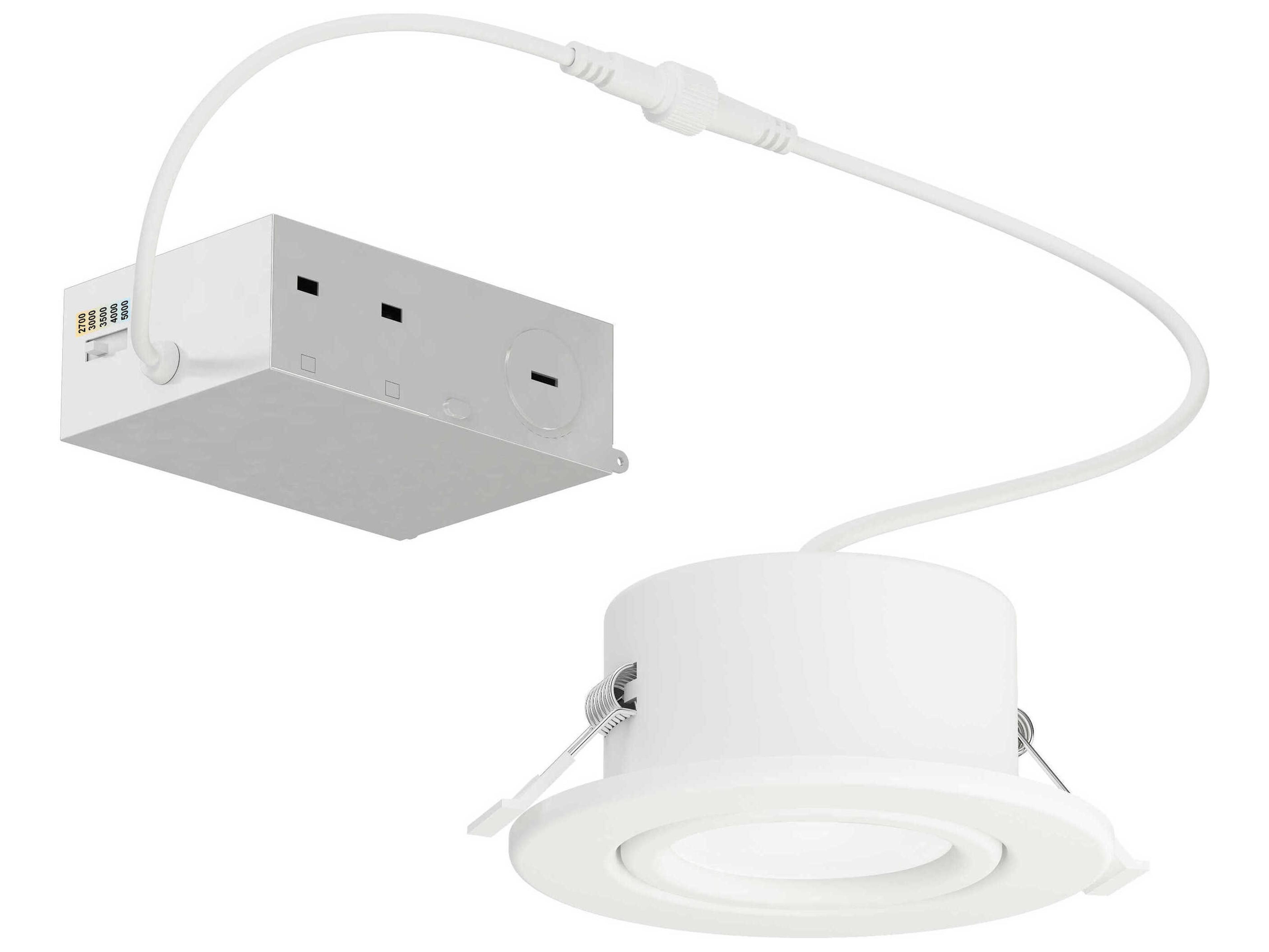 Slim Gimbal 1-Light White Round Recessed Light