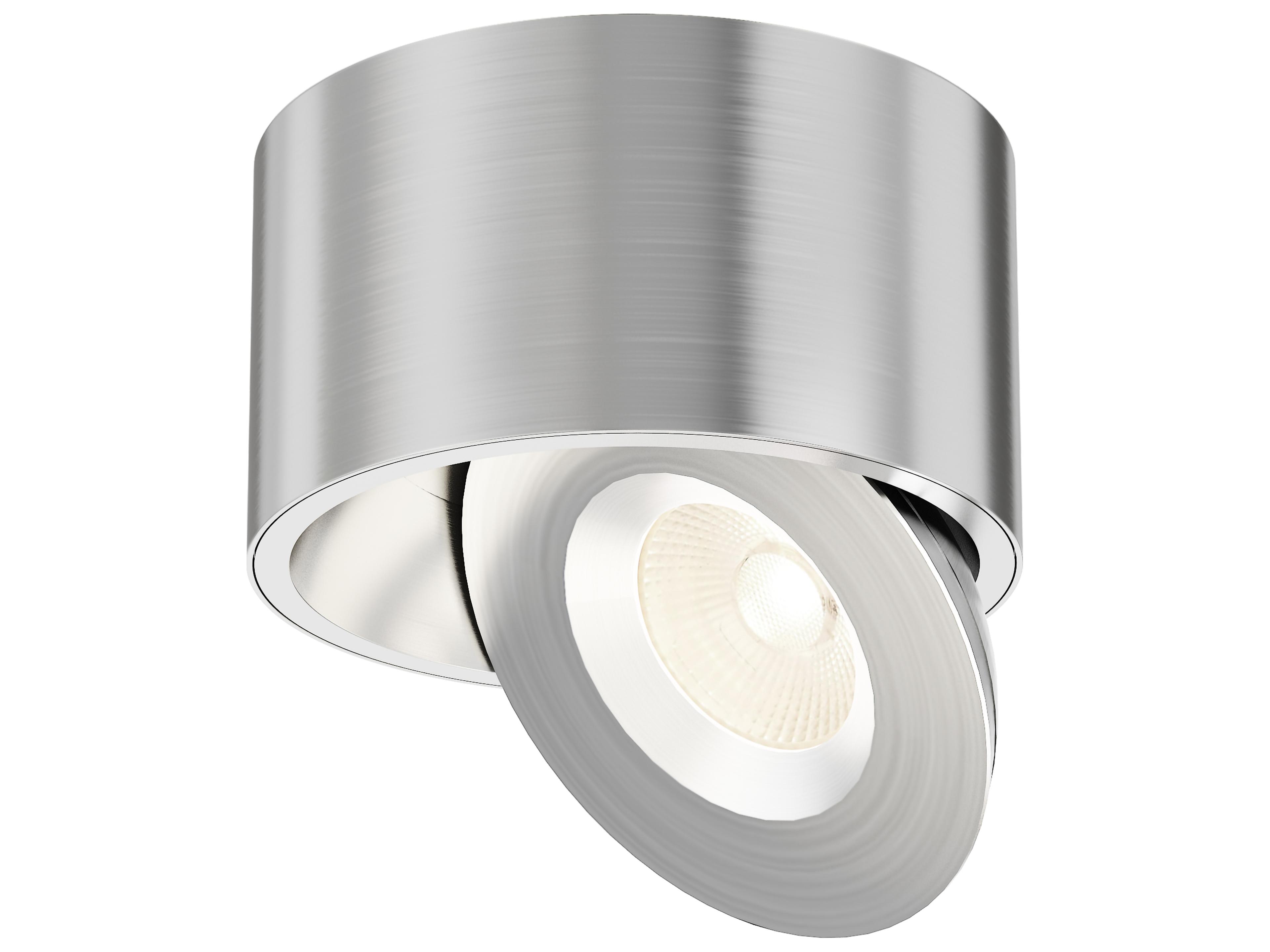 Maxim Lighting Fulcrum 1- Light Brushed Aluminum Steel Cylinder Flush Mount