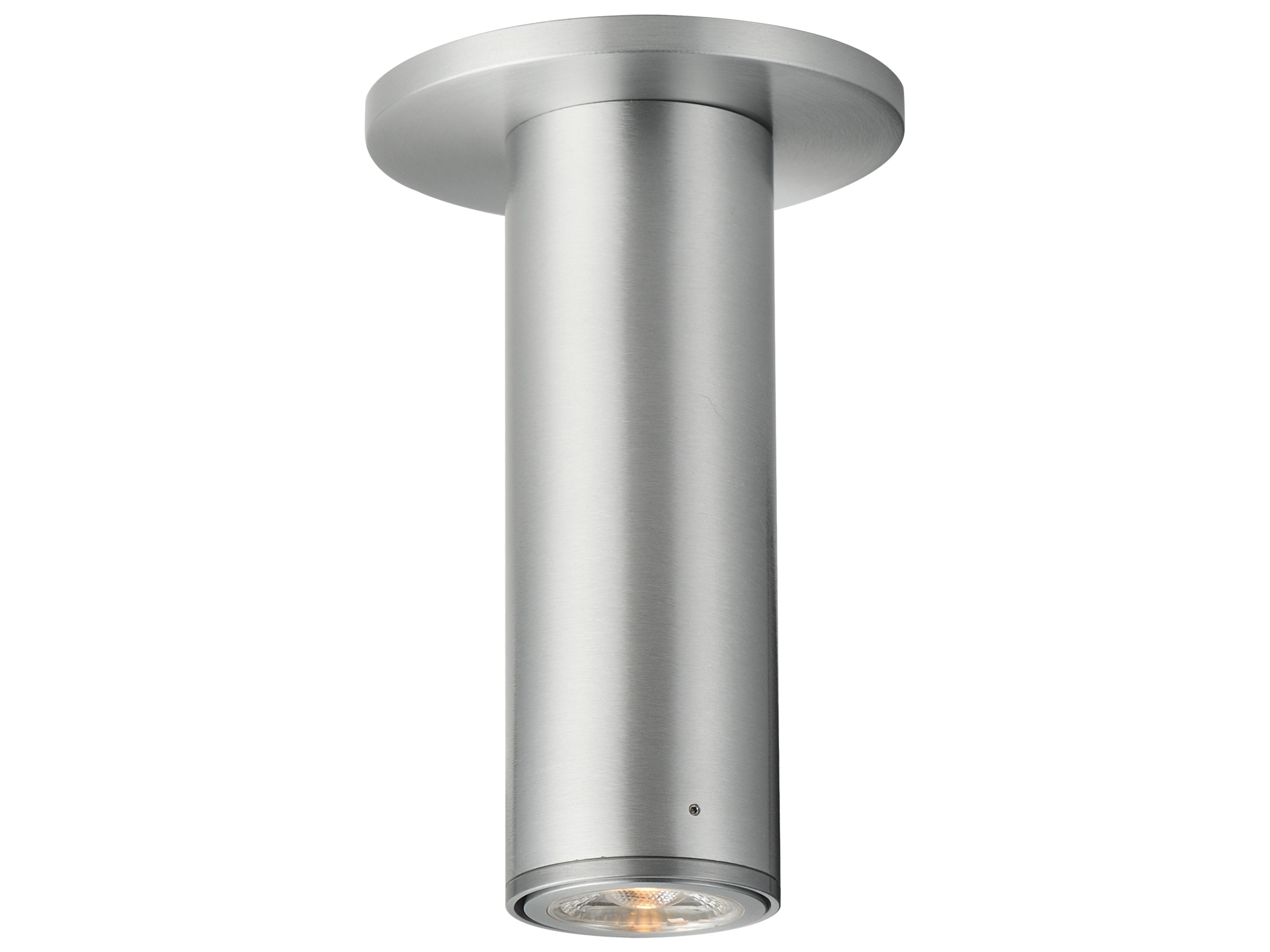 Fulcrum 1- Light Brushed Aluminum Steel Cylinder Flush Mount