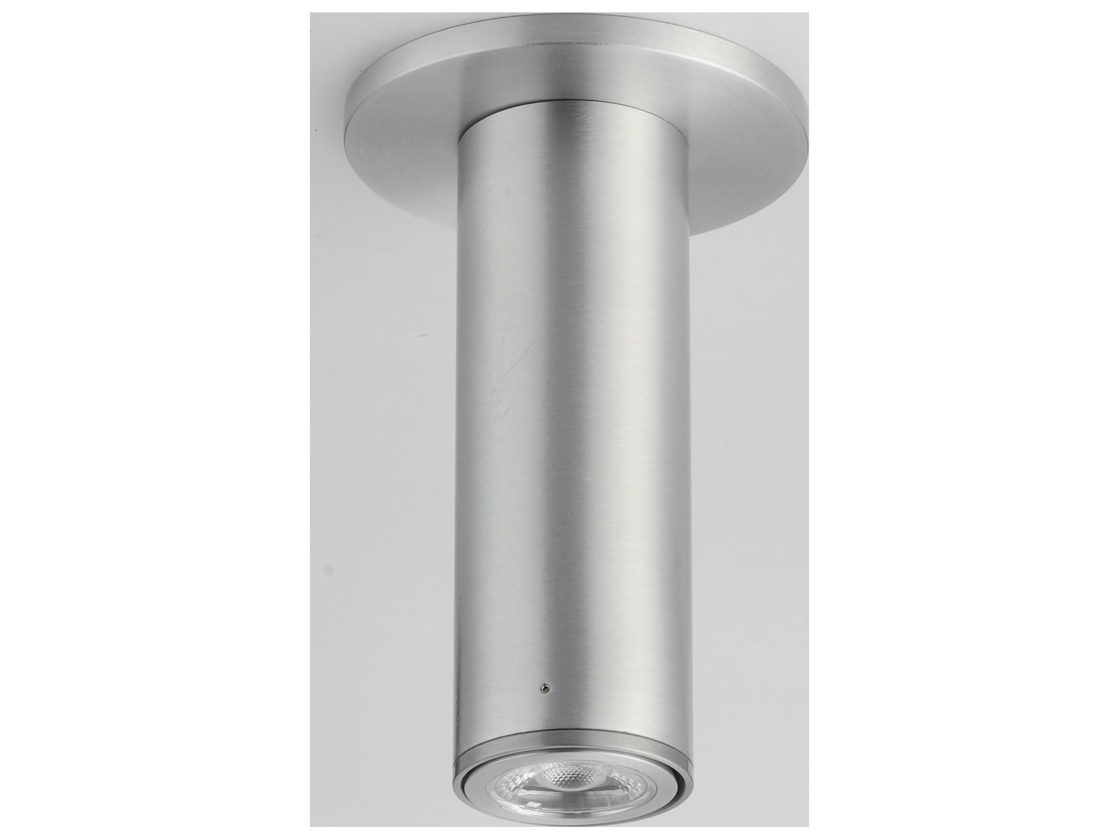 Maxim Lighting Fulcrum 1- Light Brushed Aluminum Steel Cylinder Flush Mount