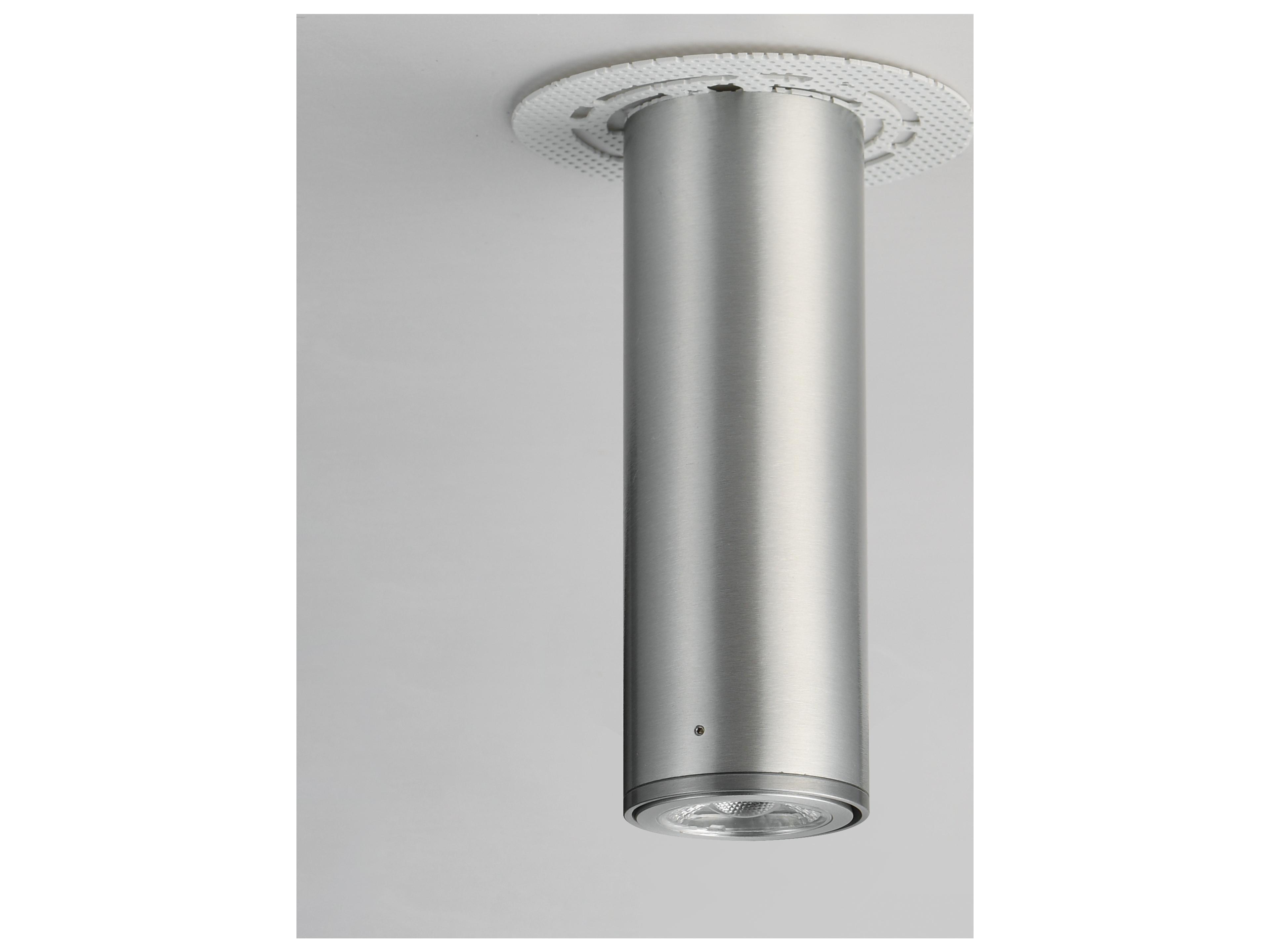 Maxim Lighting Fulcrum 1- Light Brushed Aluminum Steel Cylinder Flush Mount