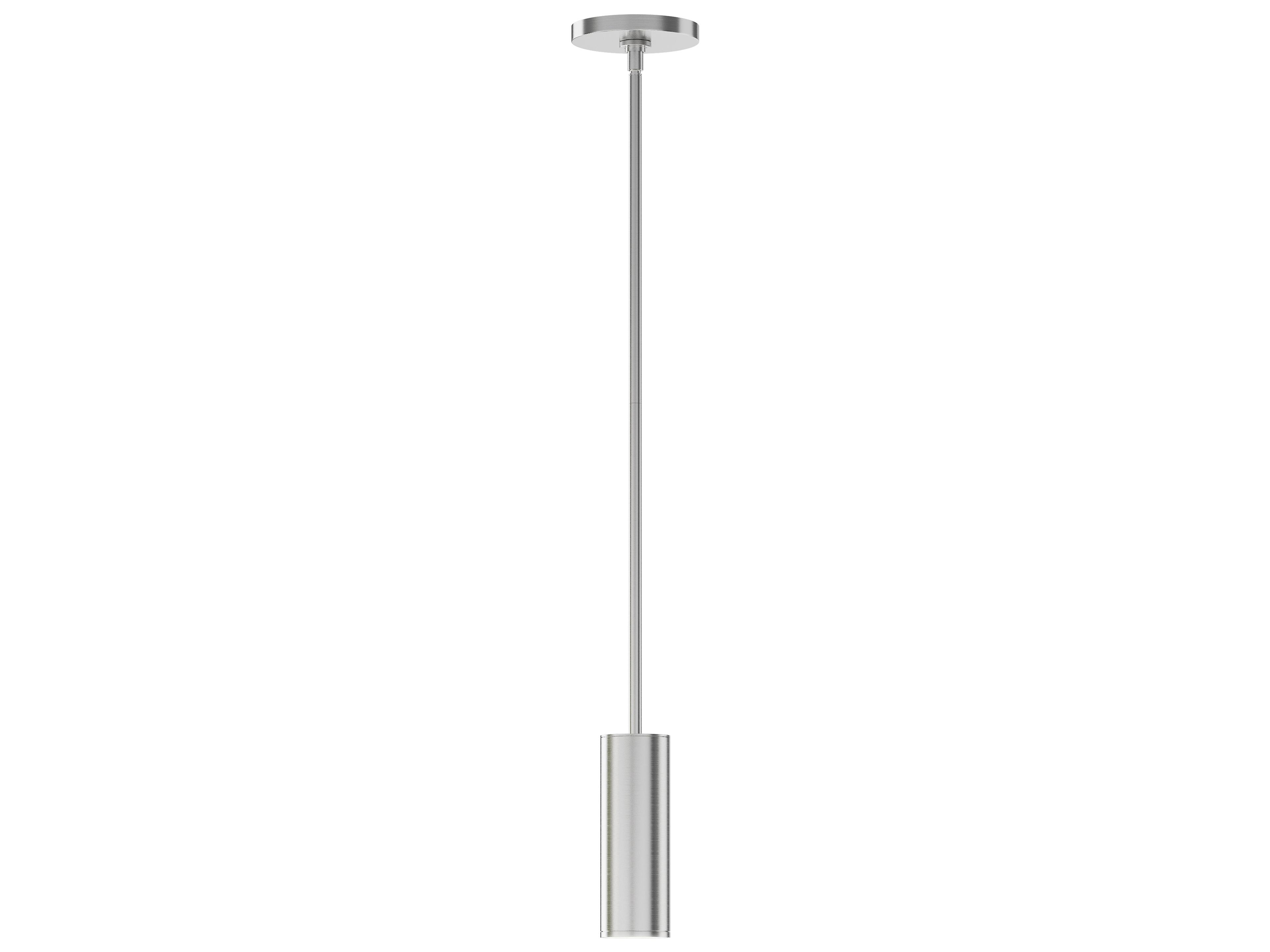 Fulcrum 1- Light Brushed Aluminum Steel Cylinder Mini Pendant