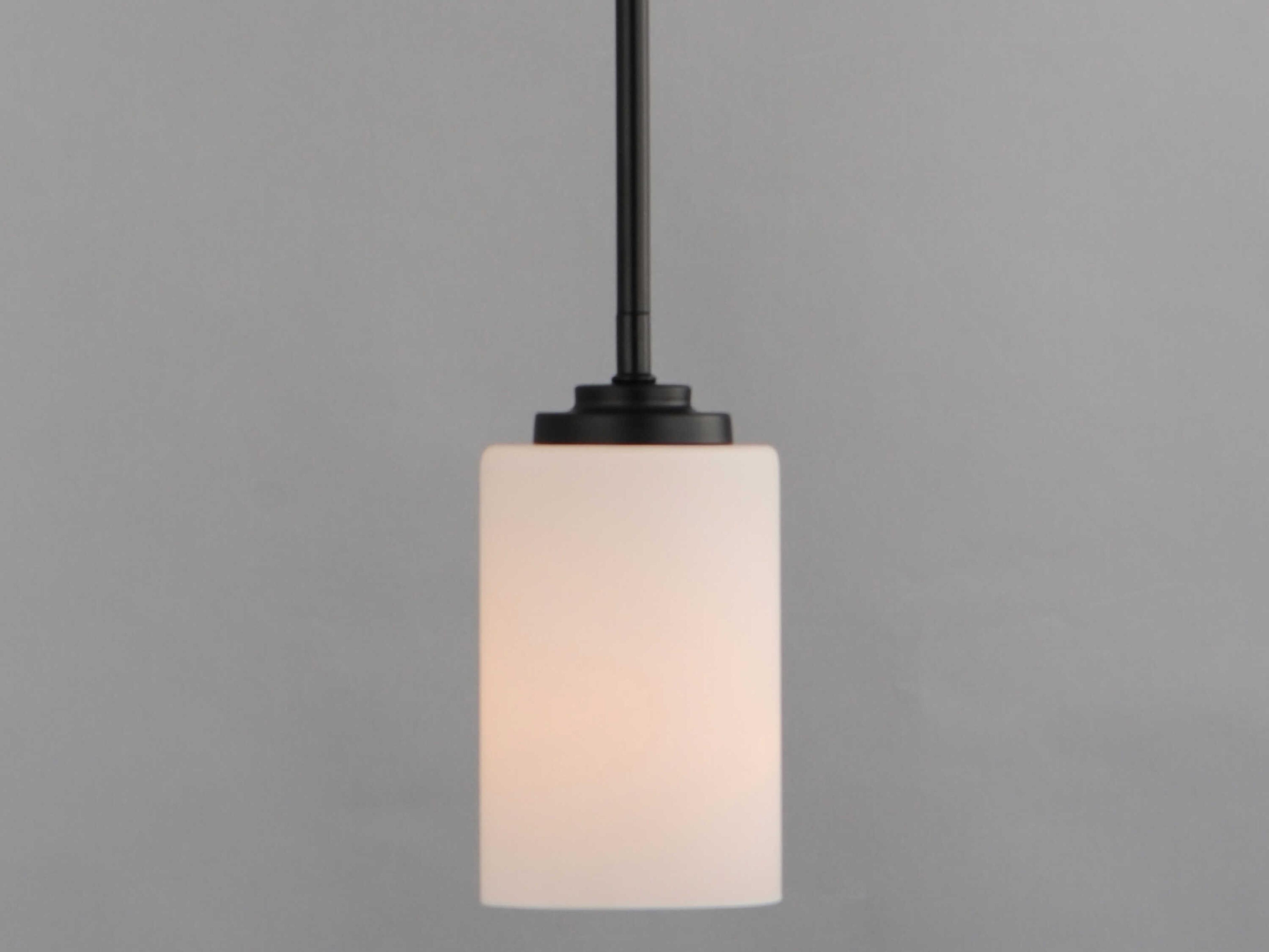 Maxim Lighting Deven 1-Light Black Glass Cylinder Mini Pendant