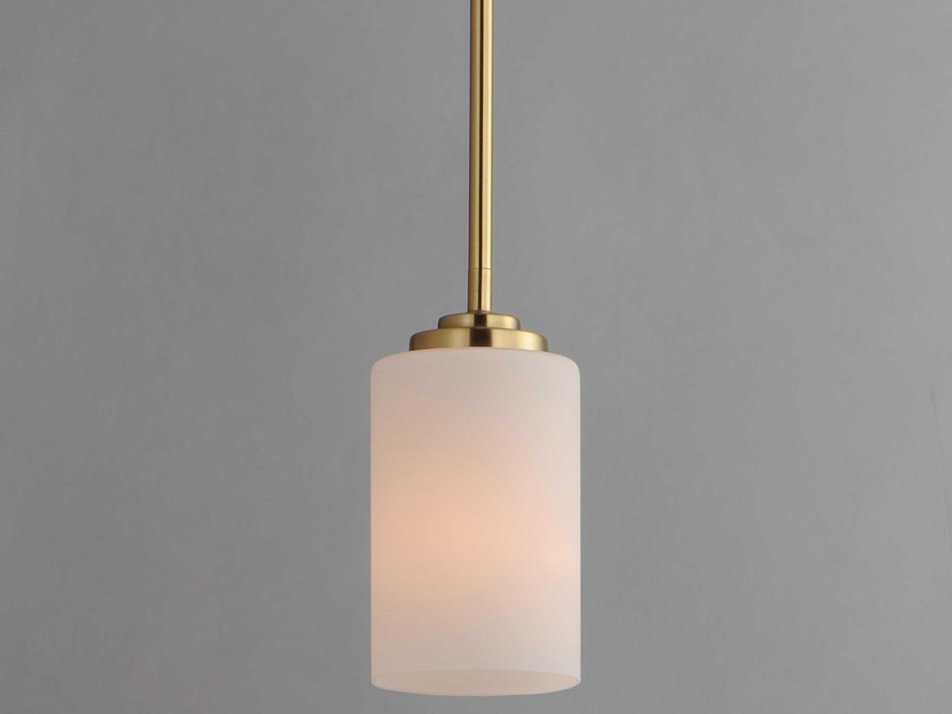 Maxim Lighting Deven 1-Light Satin Brass Glass Cylinder Mini Pendant