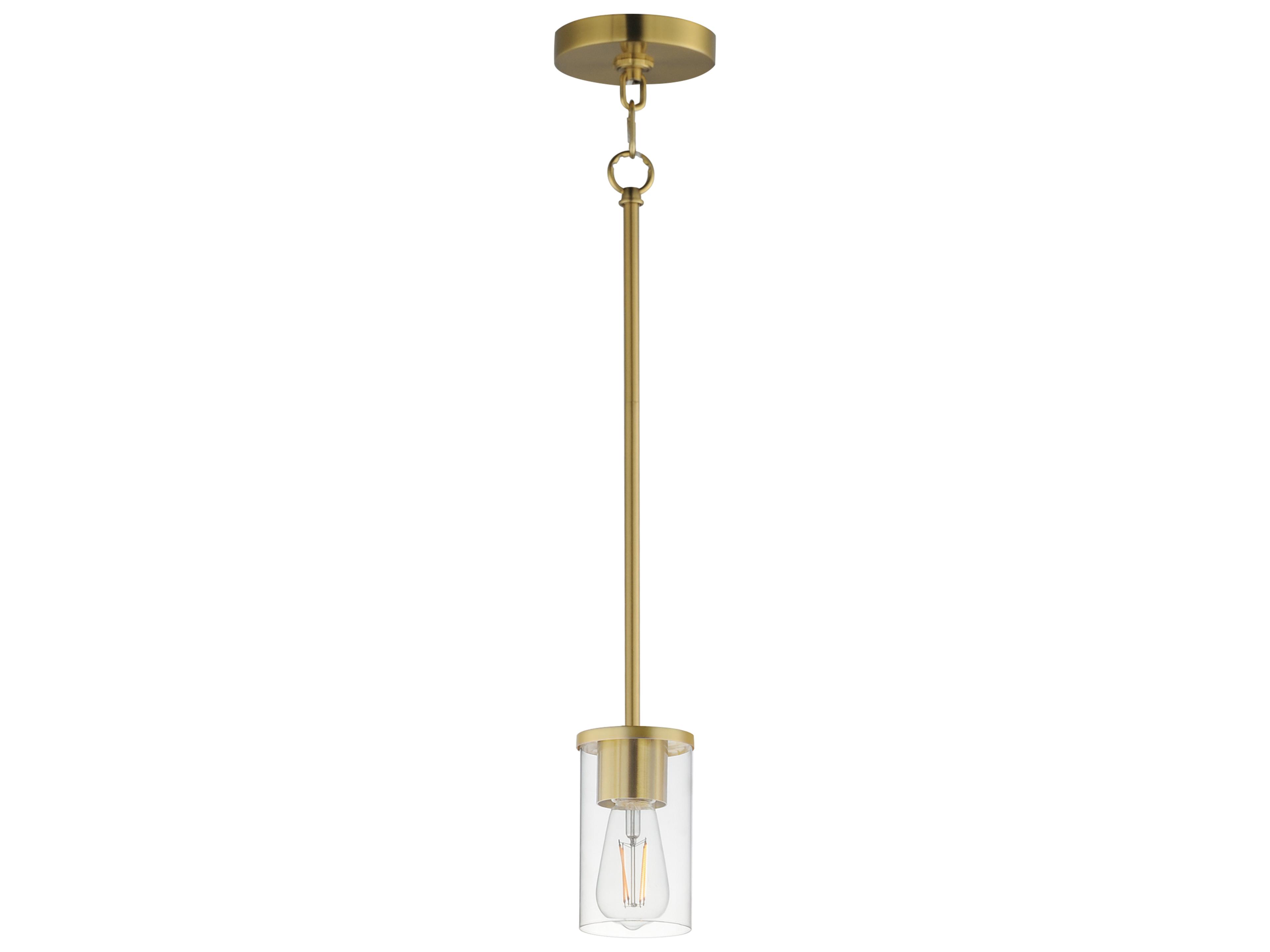 Lateral 1- Light Satin Brass Cylinder Mini Pendant