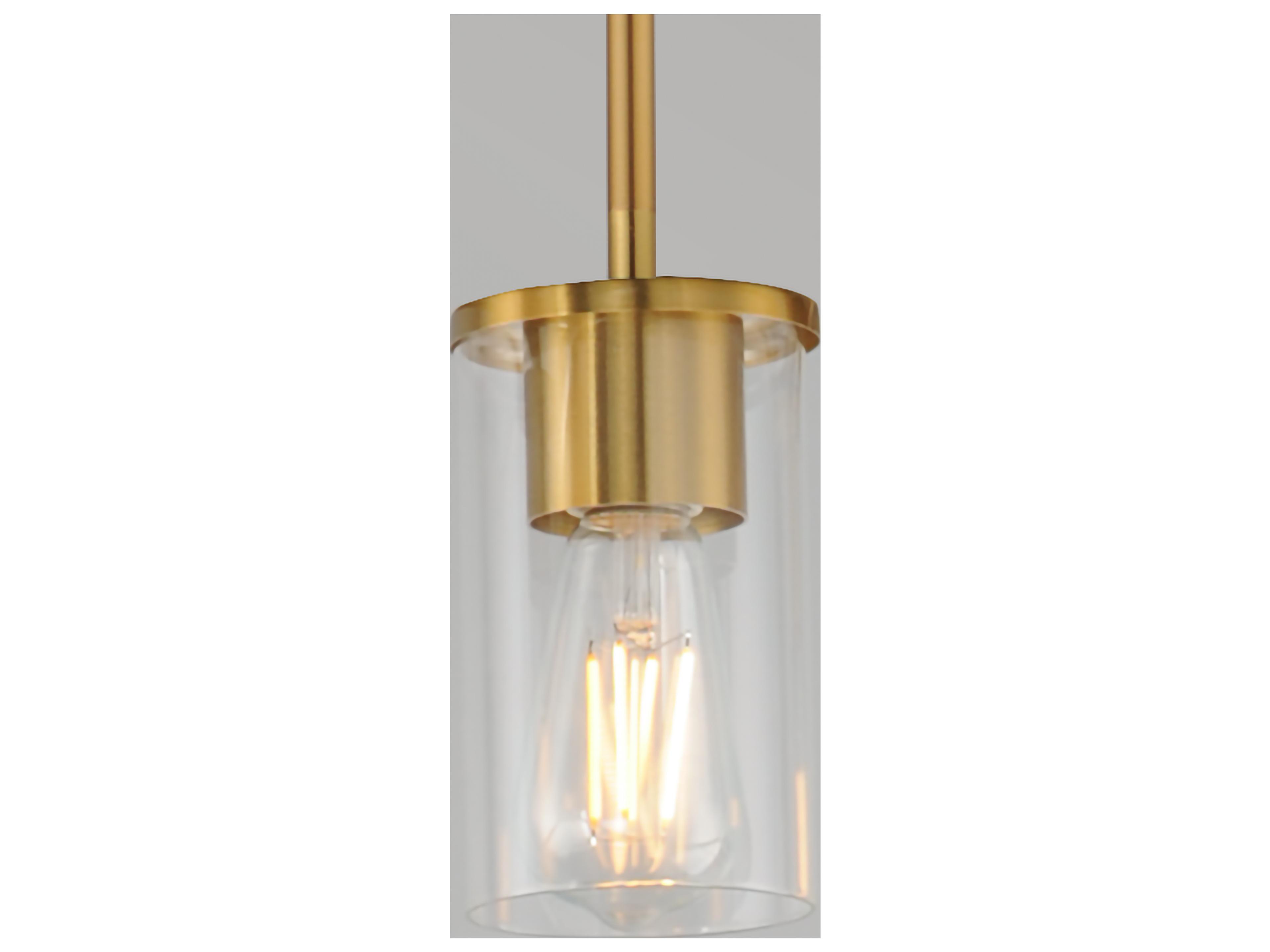 Maxim Lighting Lateral 1- Light Satin Brass Cylinder Mini Pendant