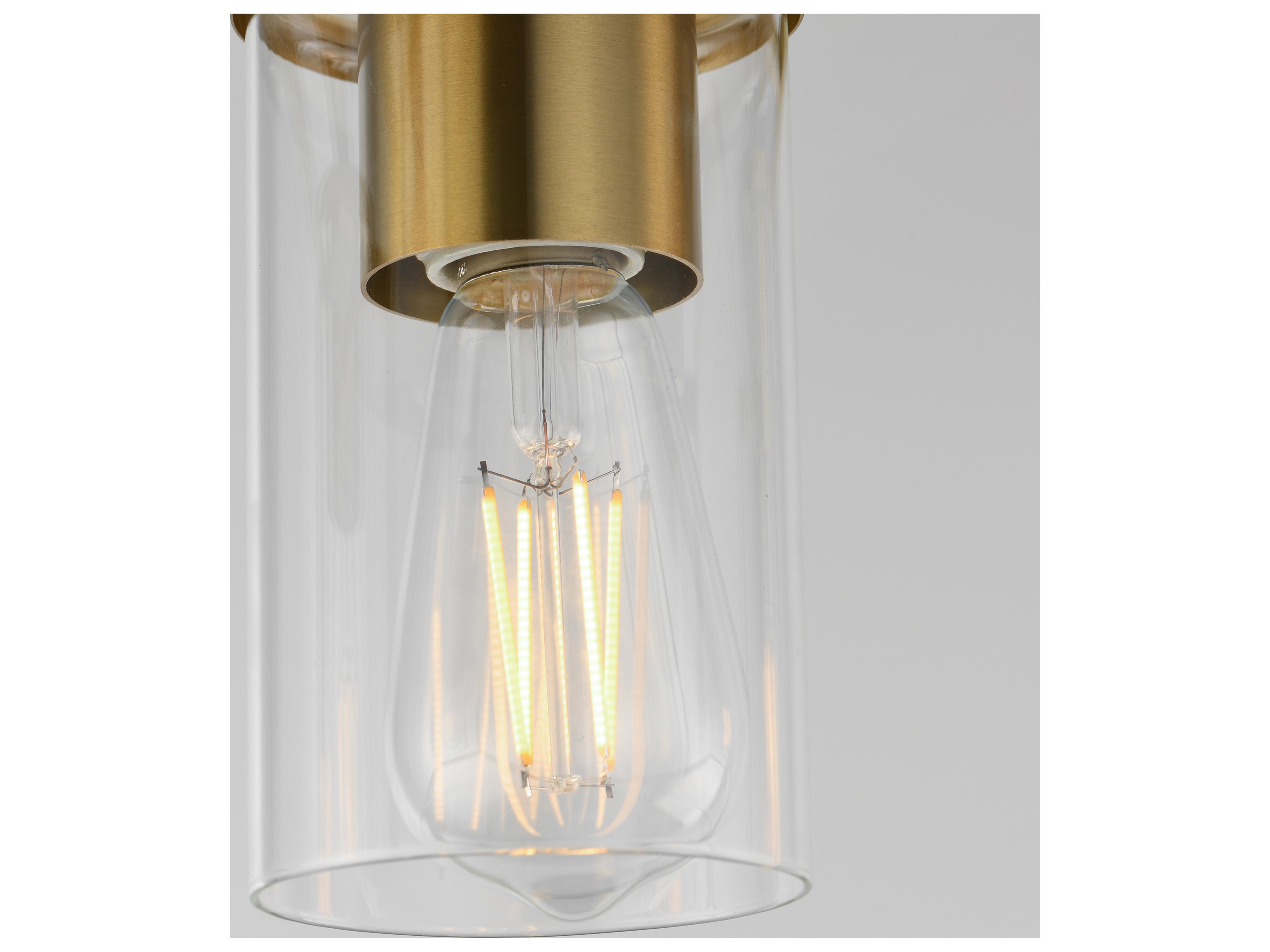 Maxim Lighting Lateral 1- Light Satin Brass Cylinder Mini Pendant