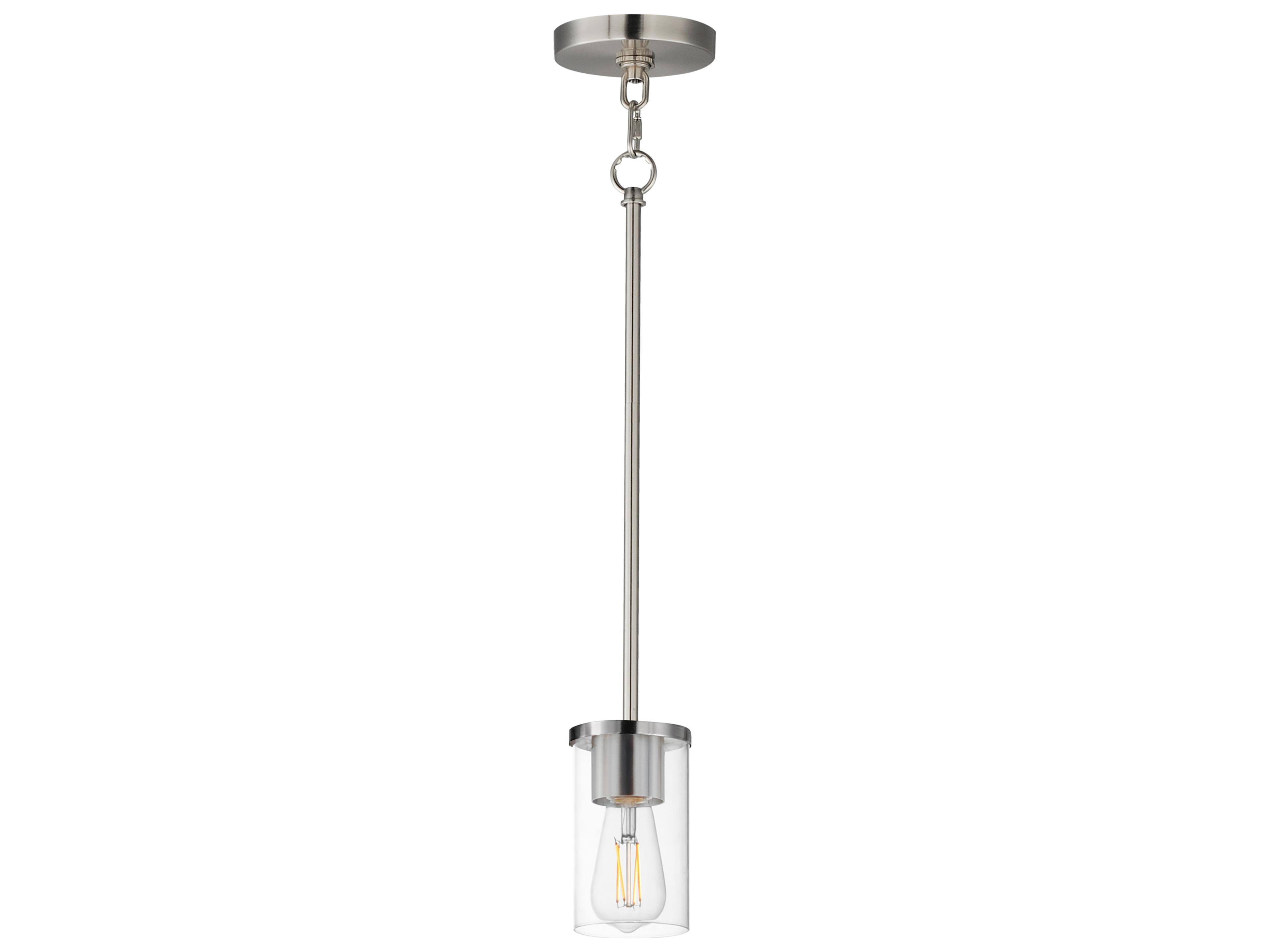 Lateral 1- Light Satin Nickel Cylinder Mini Pendant