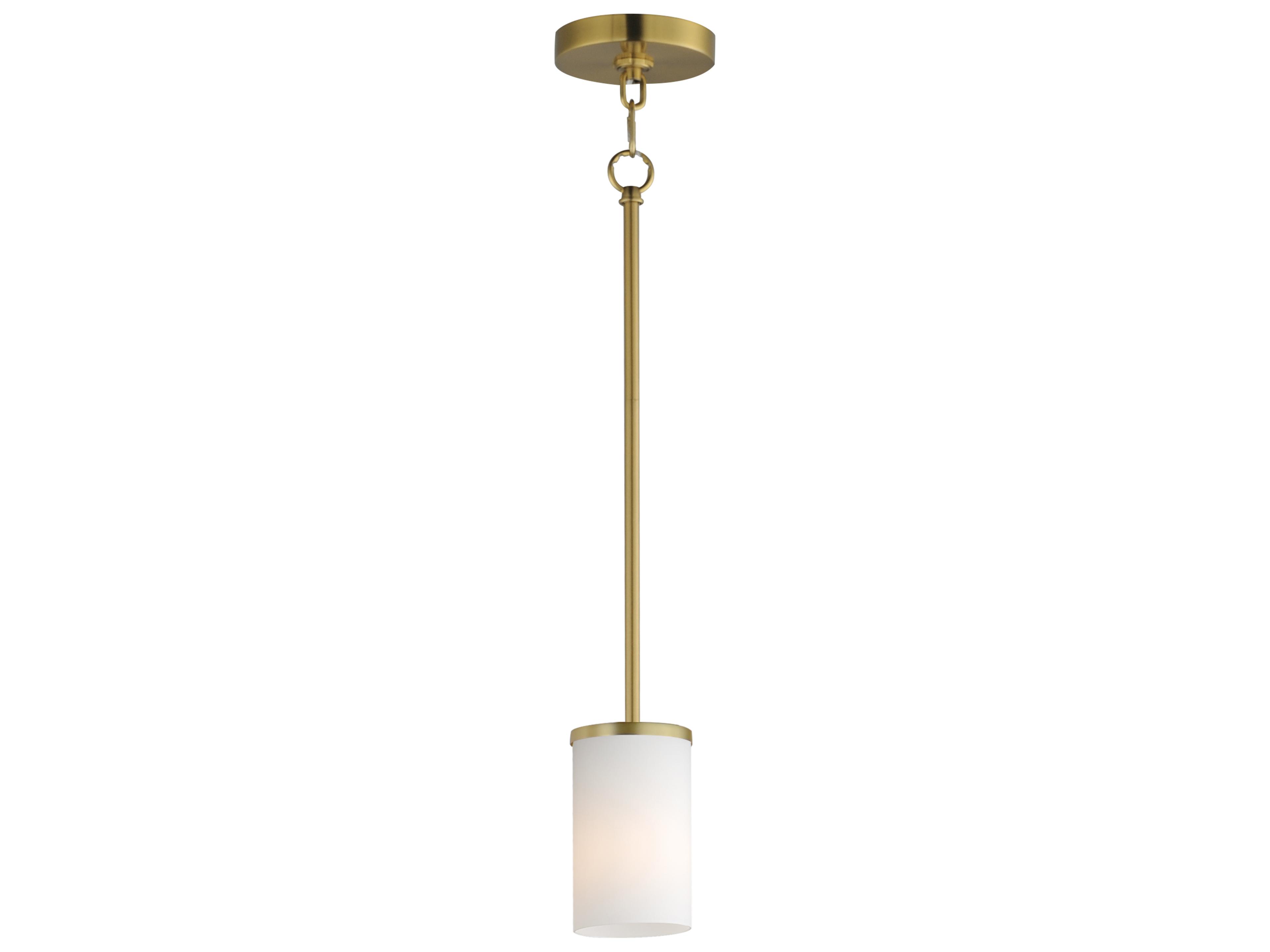 Lateral 1- Light Satin Brass Cylinder Mini Pendant