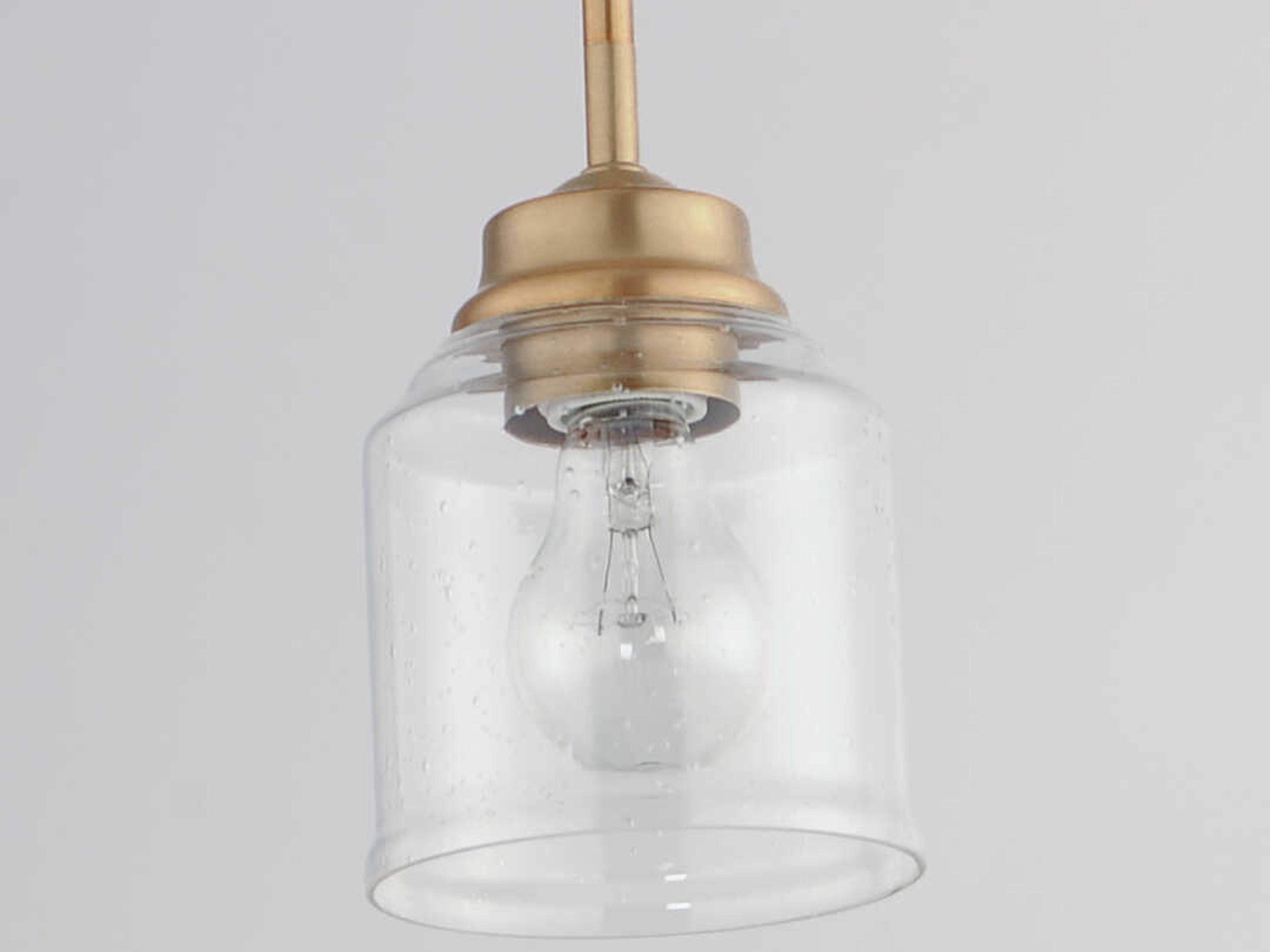 Maxim Lighting Acadia 1-Light Heritage Brass Glass Bell Mini Pendant