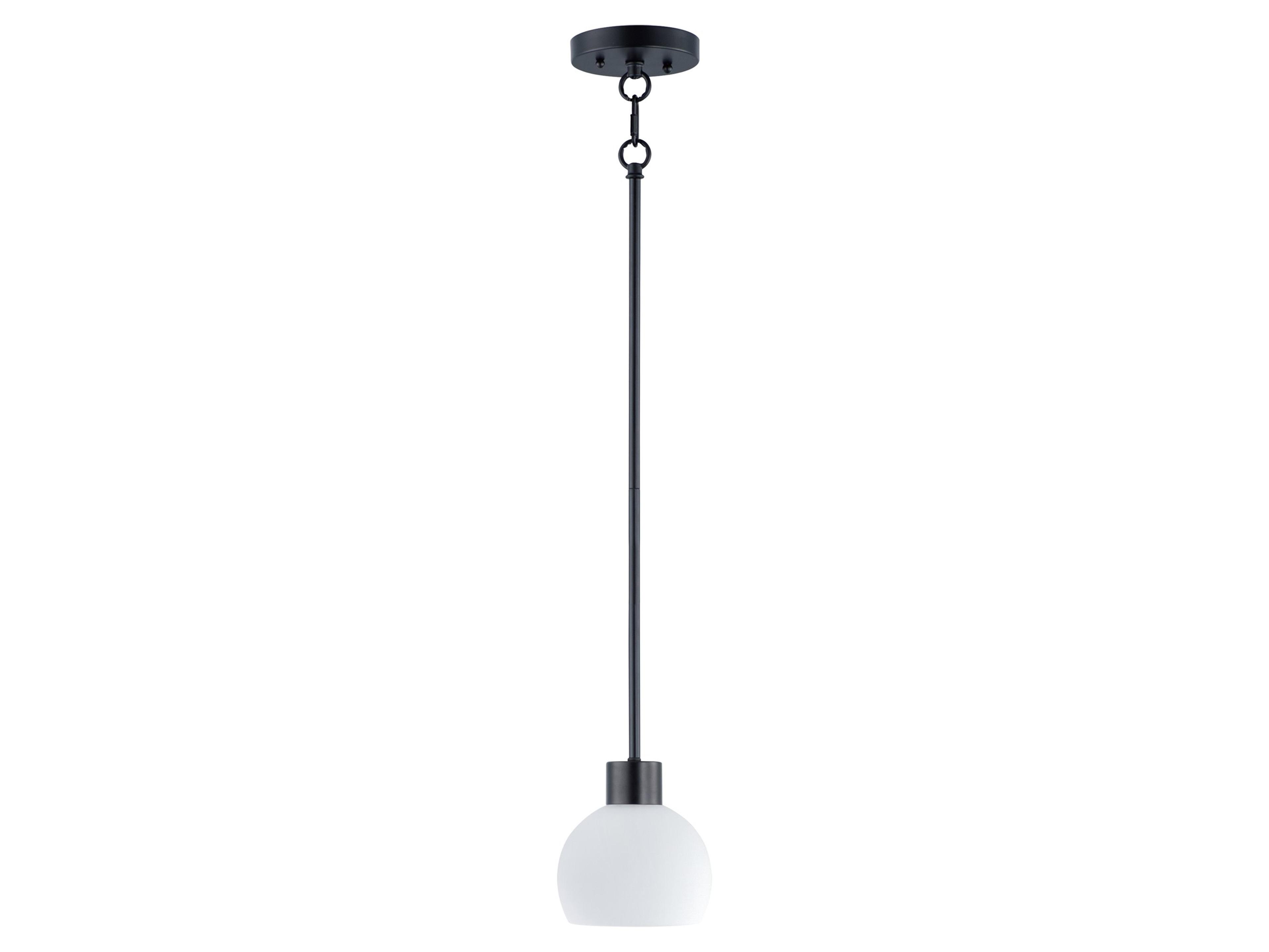 Coraline 1-Light Black Glass Dome Mini Pendant