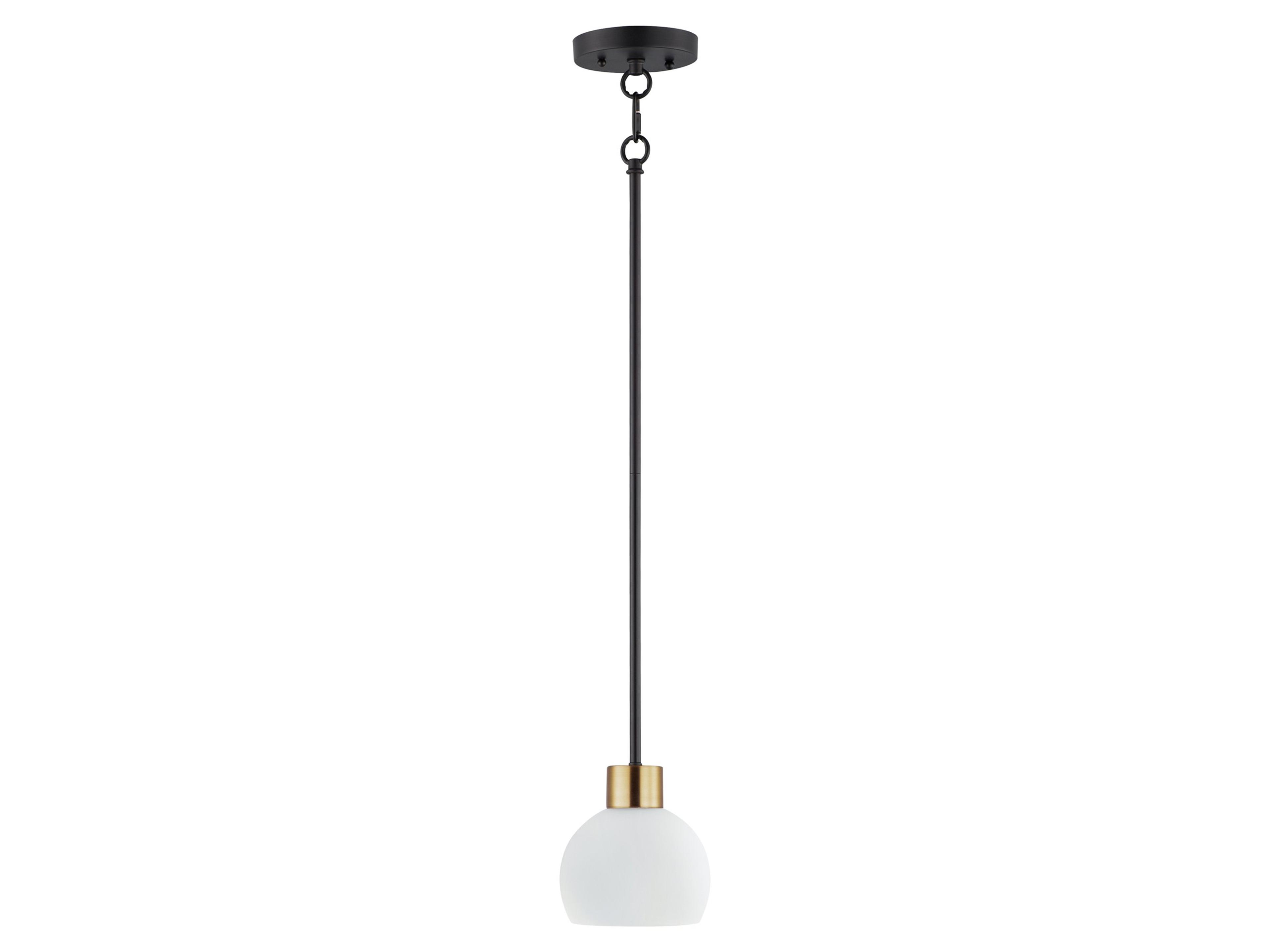 Coraline 1-Light Bronze Rupert Black Glass Dome Mini Pendant