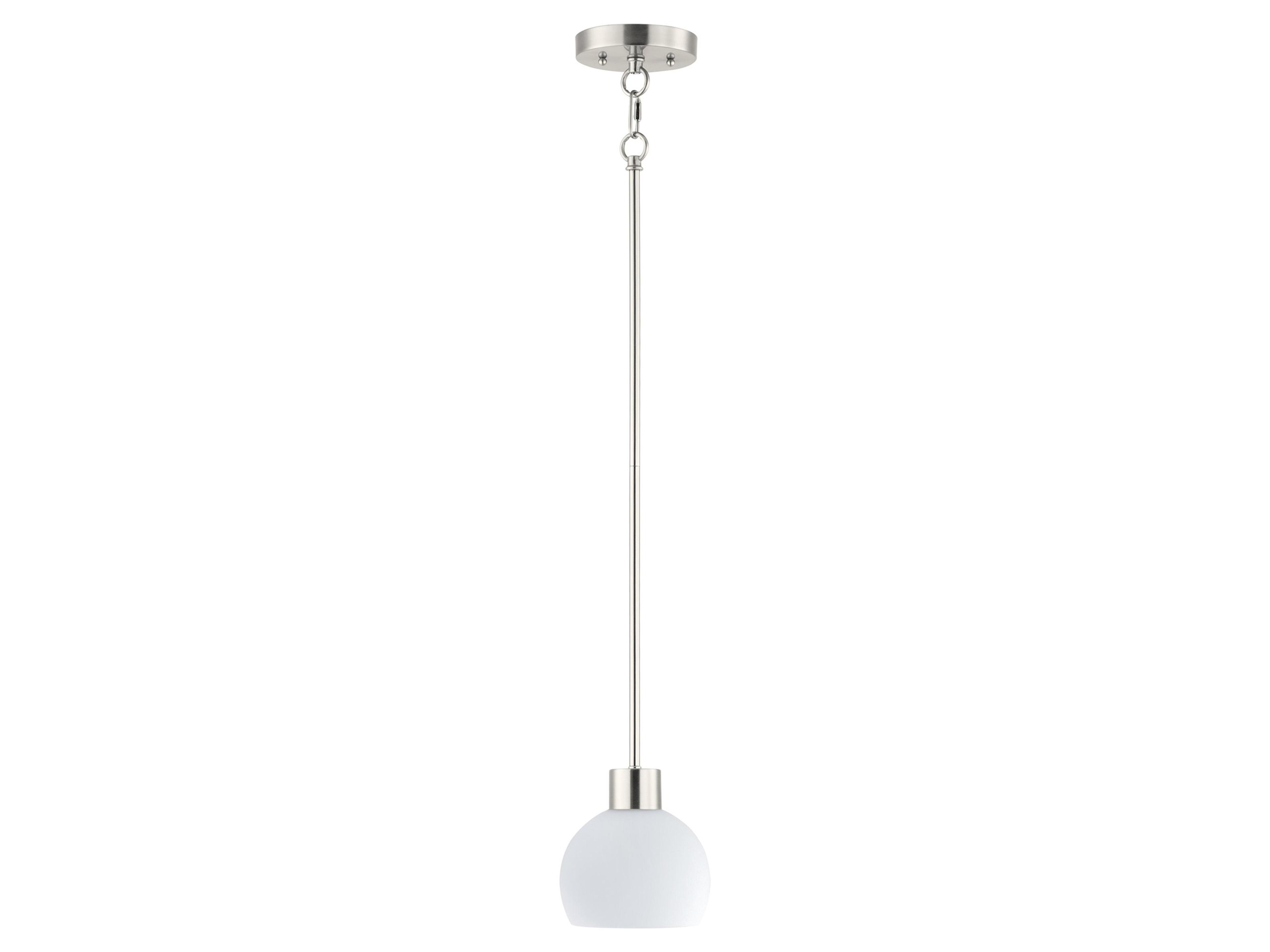 Coraline 1-Light Satin Nickel Glass Dome Mini Pendant