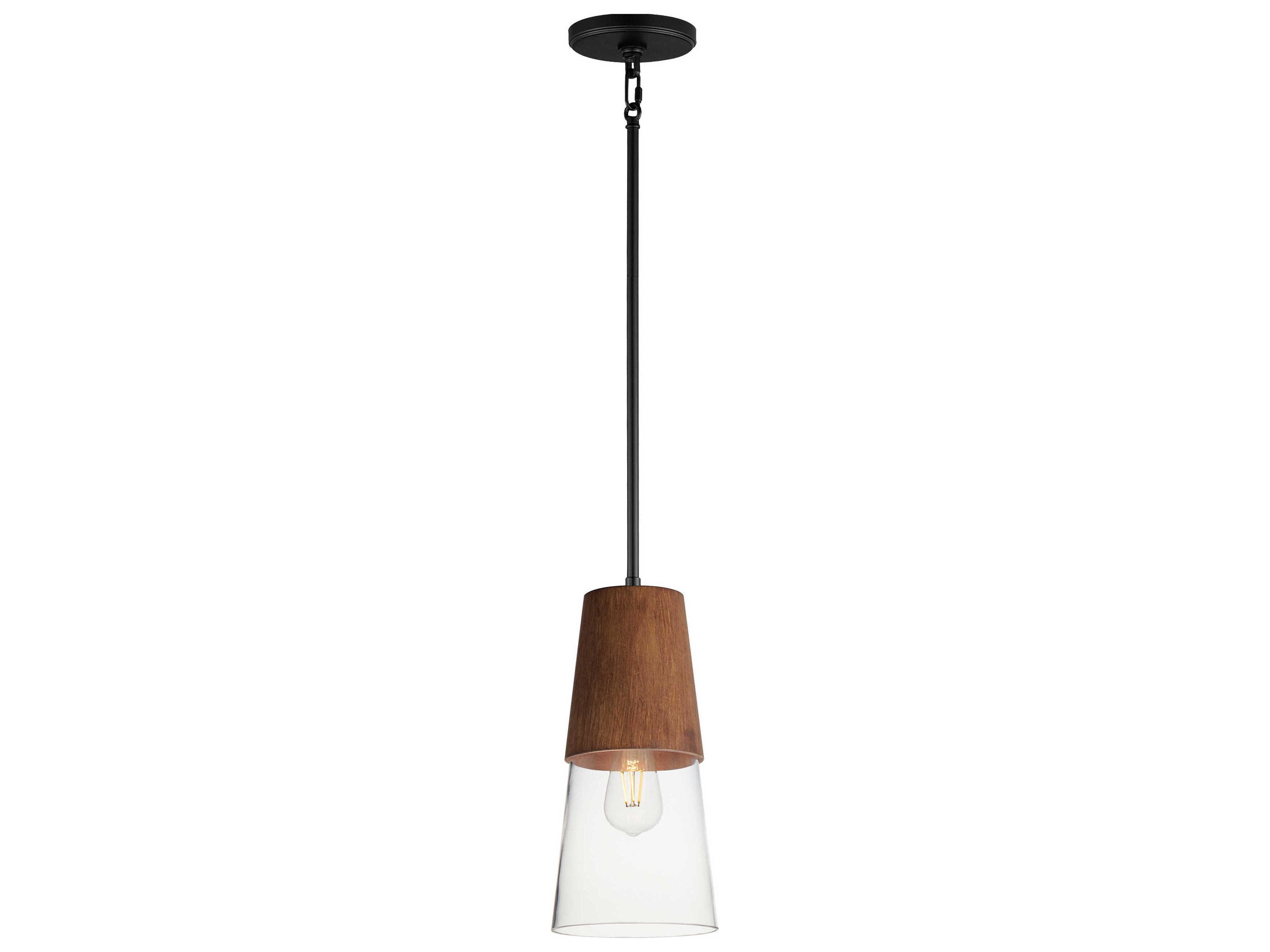 Carpenter 1-Light Walnut Black Brown Mini Pendant