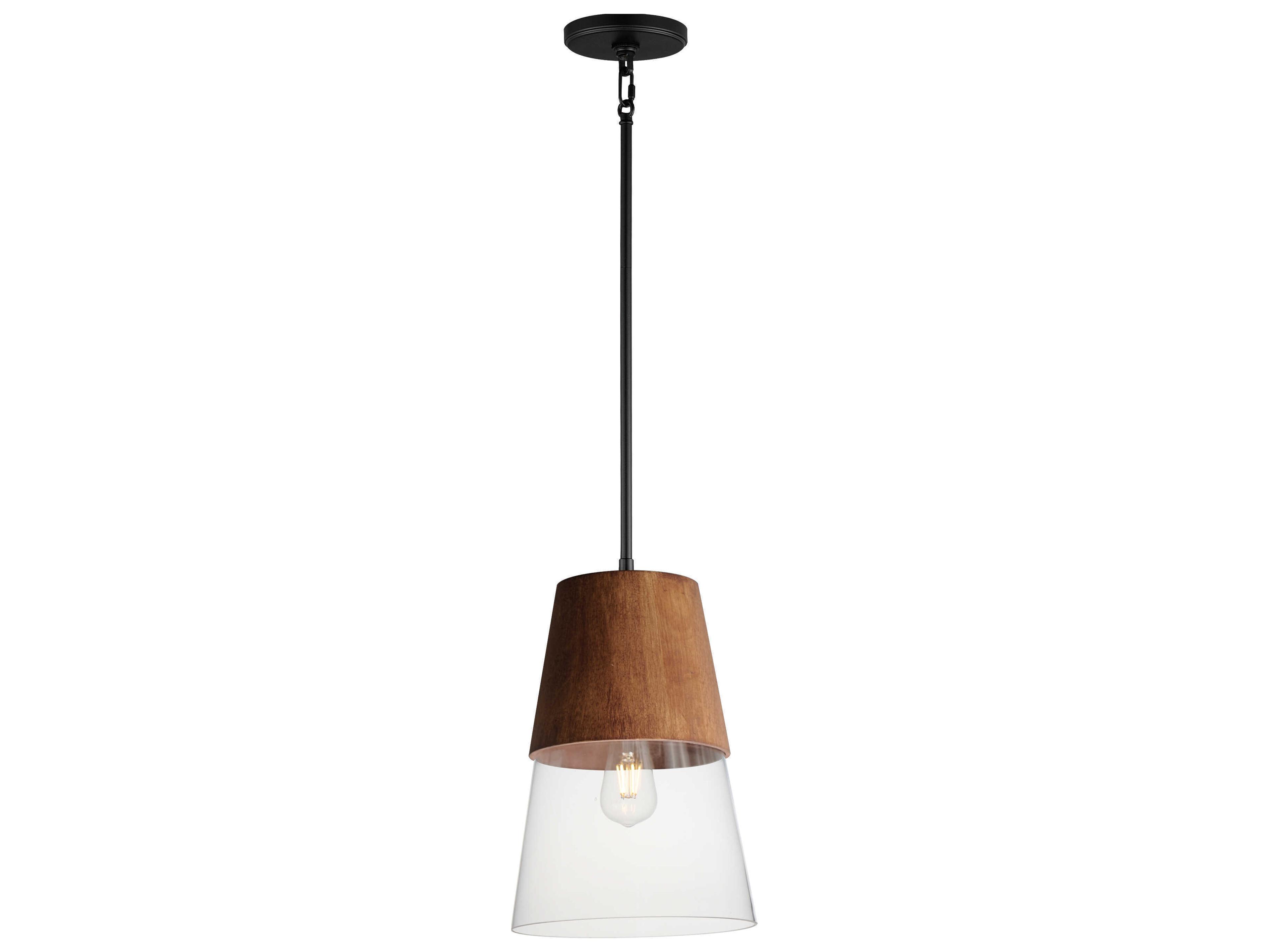 Carpenter 1-Light Walnut Black Brown Mini Pendant