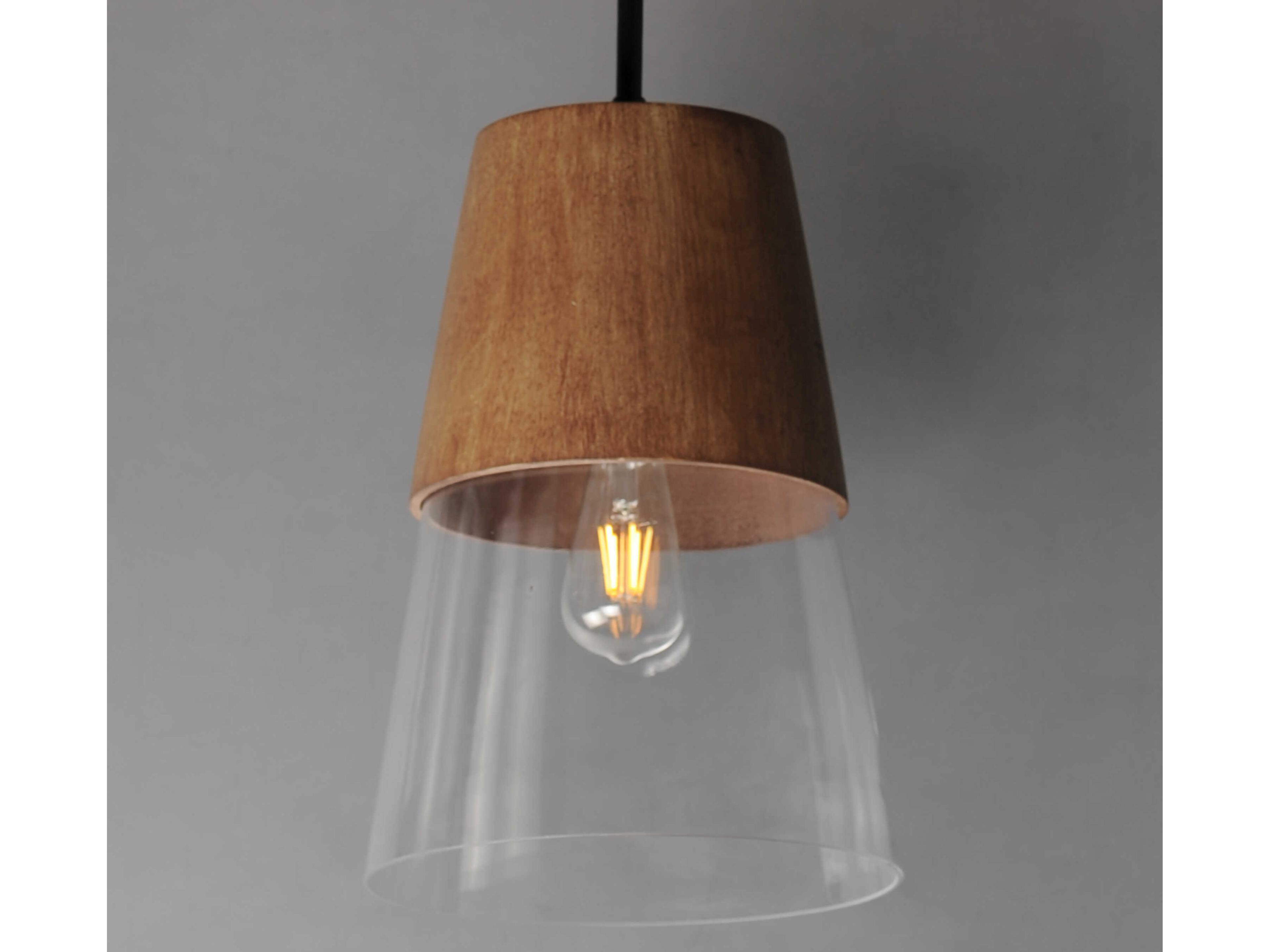 Maxim Lighting Carpenter 1-Light Walnut Black Brown Mini Pendant