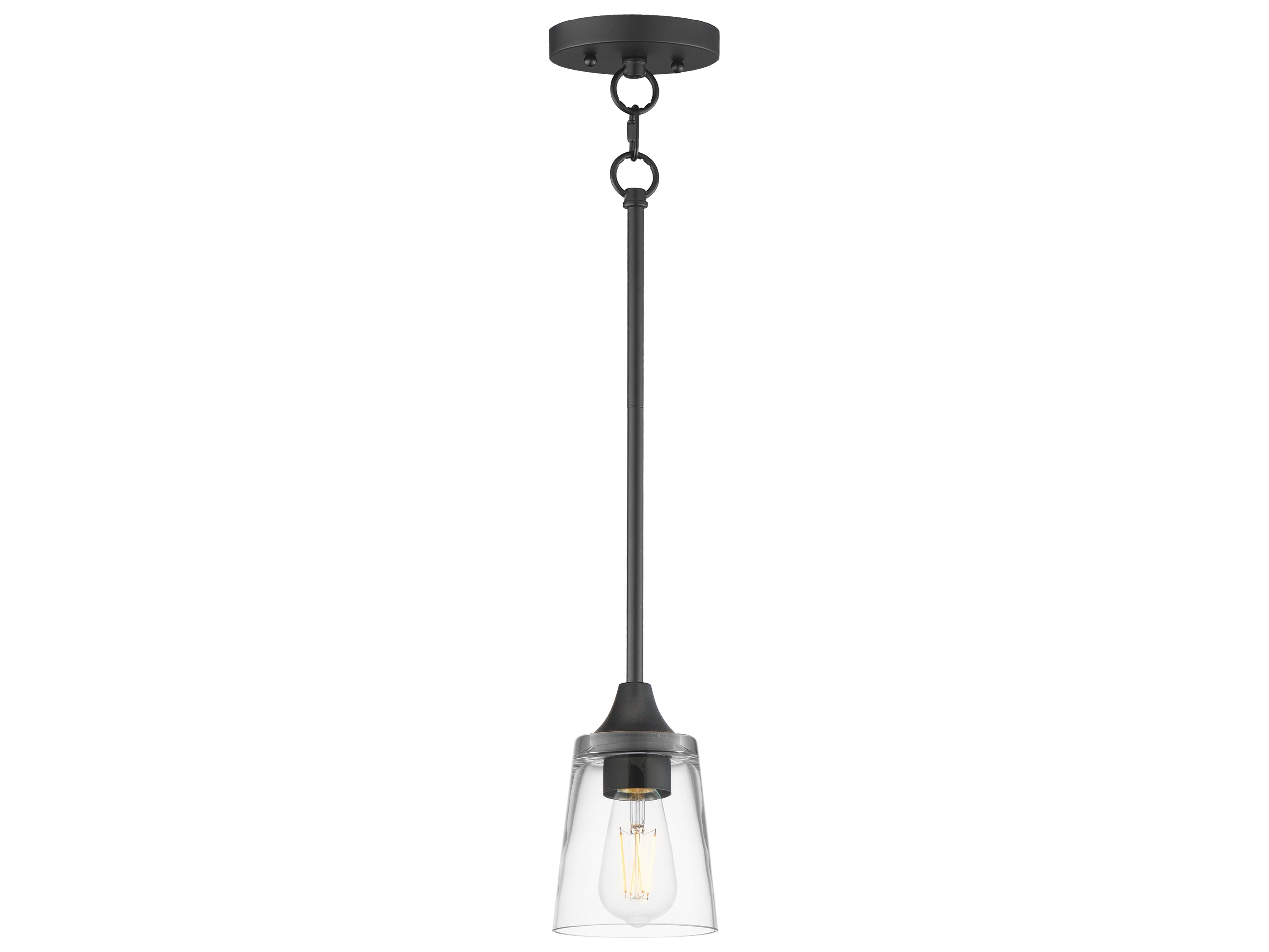 Hudson 1- Light Black Cylinder Mini Pendant