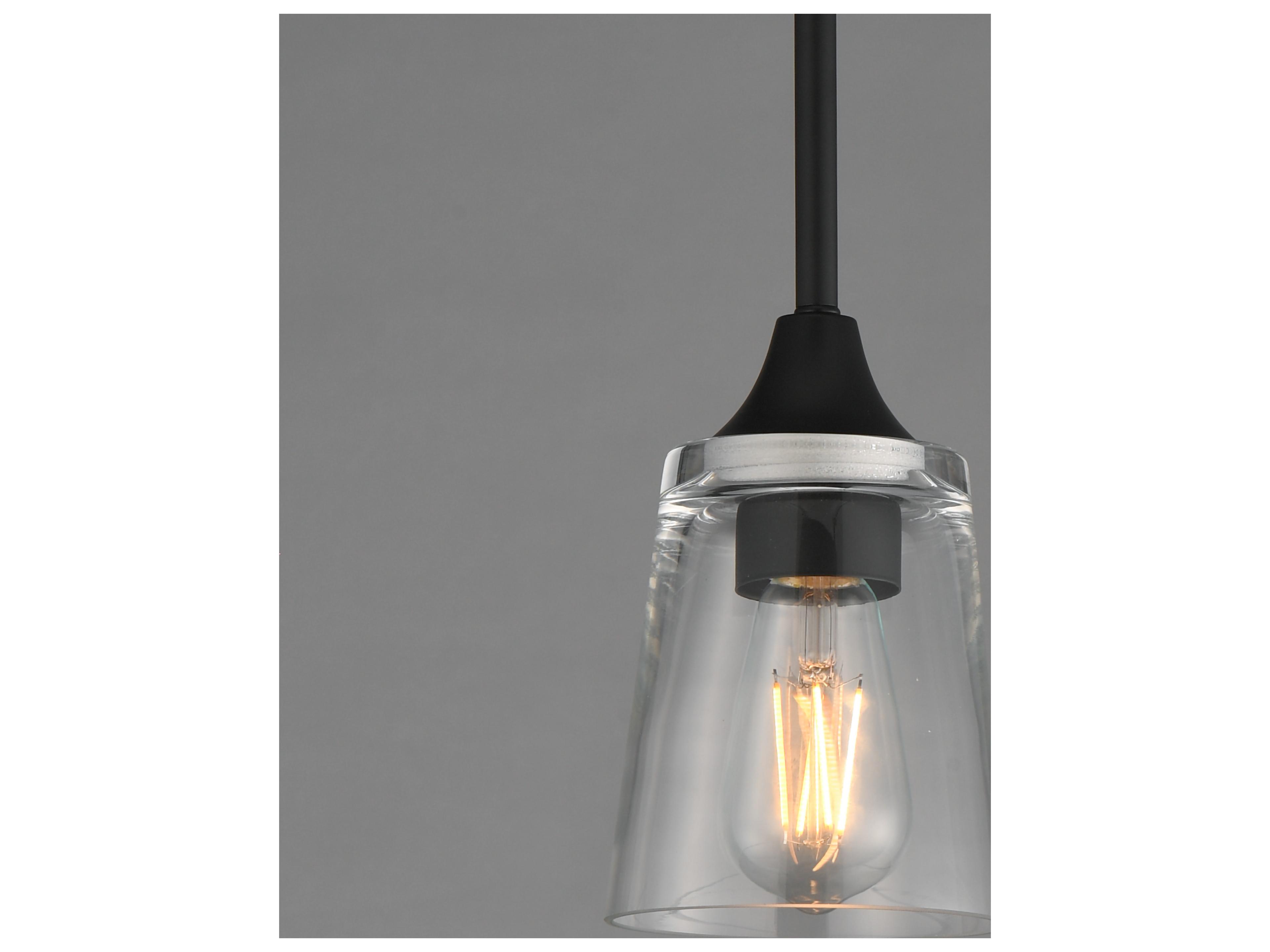 Maxim Lighting Hudson 1- Light Black Cylinder Mini Pendant