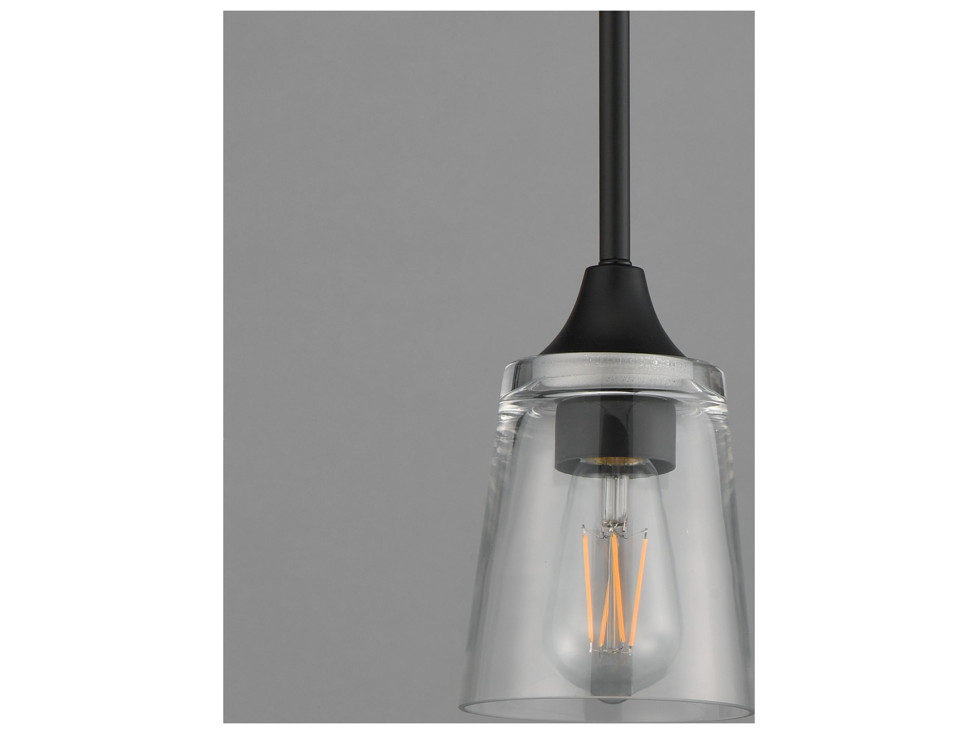 Maxim Lighting Hudson 1- Light Black Cylinder Mini Pendant
