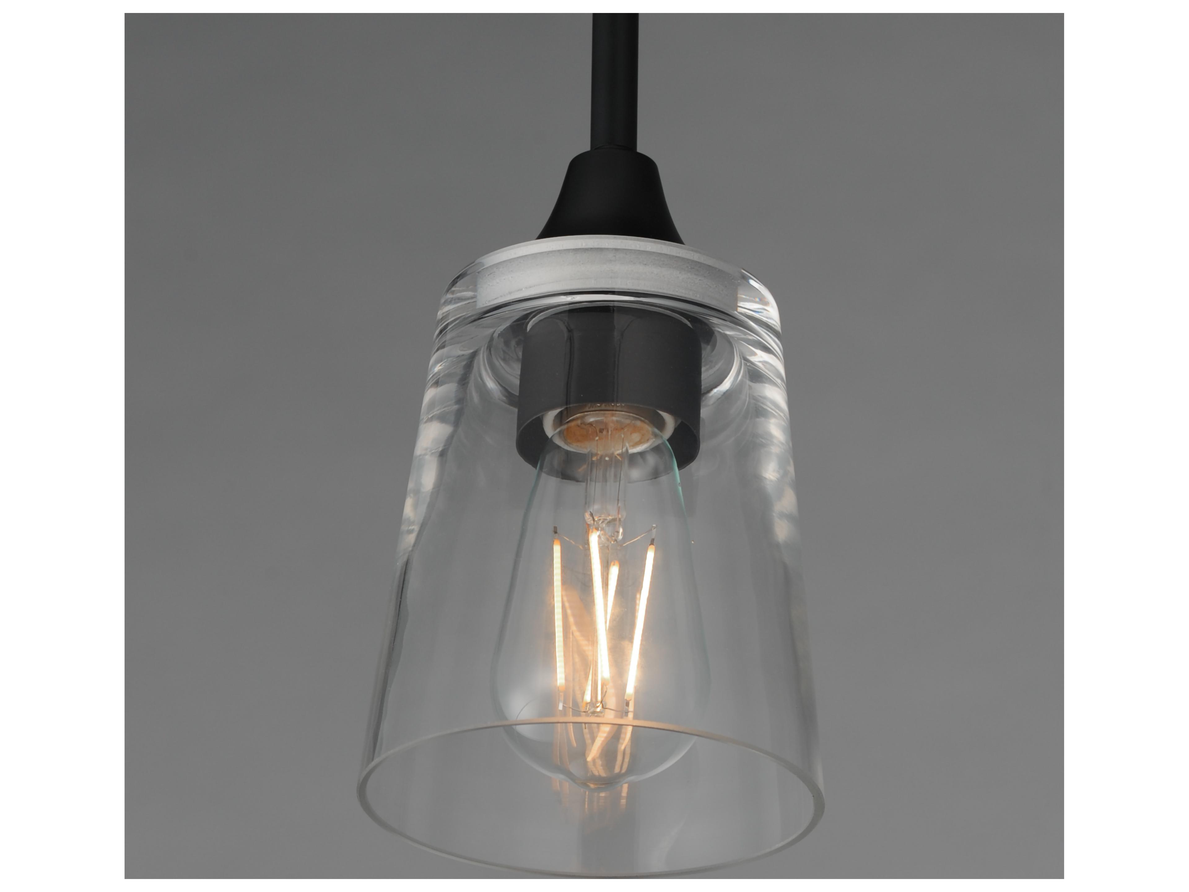 Maxim Lighting Hudson 1- Light Black Cylinder Mini Pendant