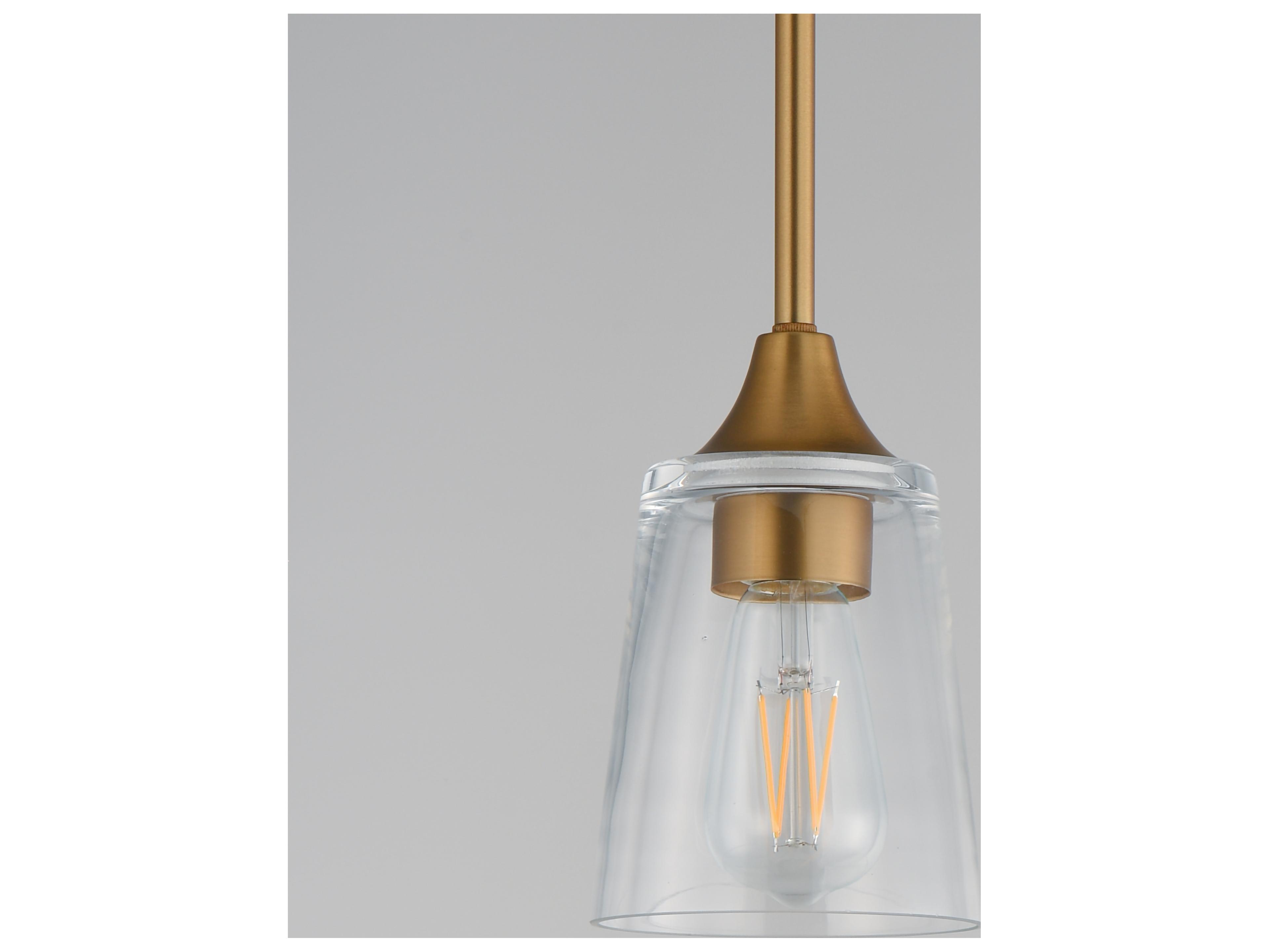 Maxim Lighting Hudson 1- Light Natural Aged Brass Cylinder Mini Pendant