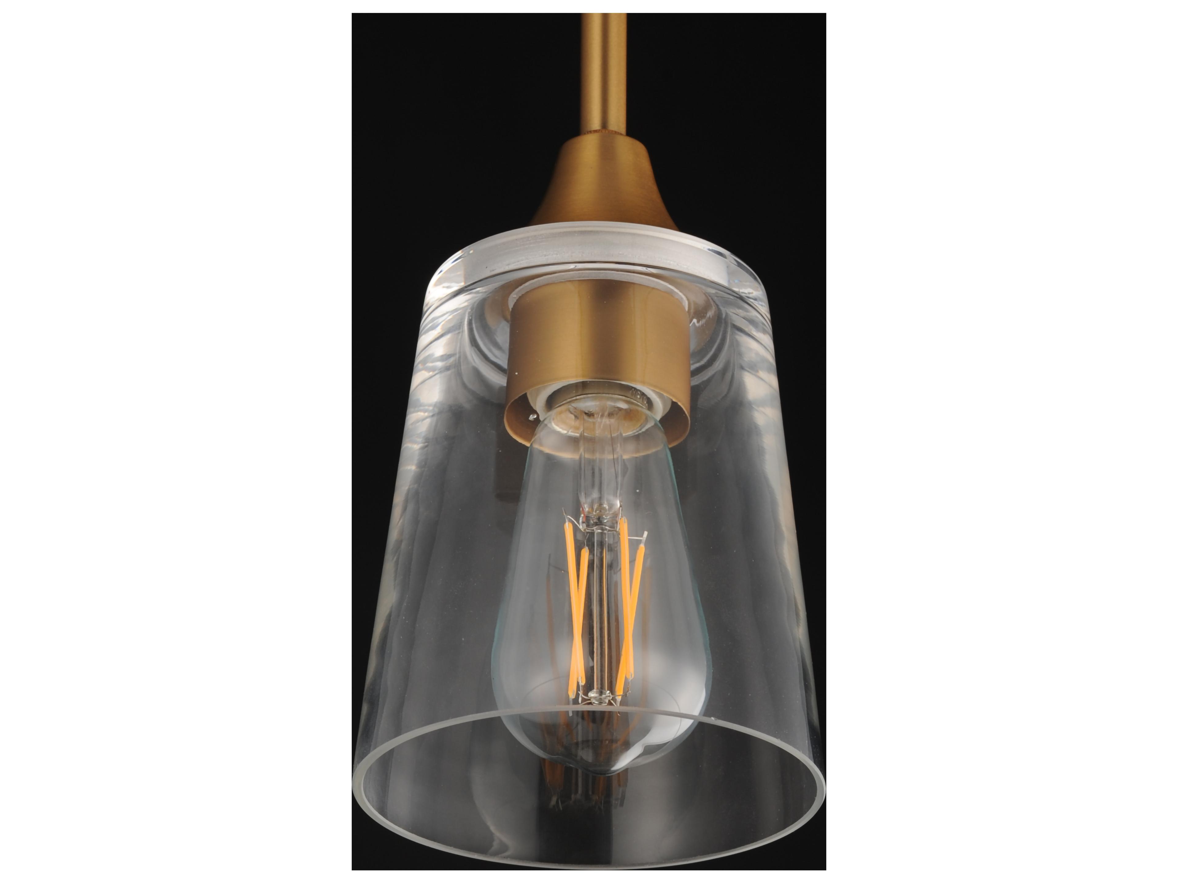 Maxim Lighting Hudson 1- Light Natural Aged Brass Cylinder Mini Pendant