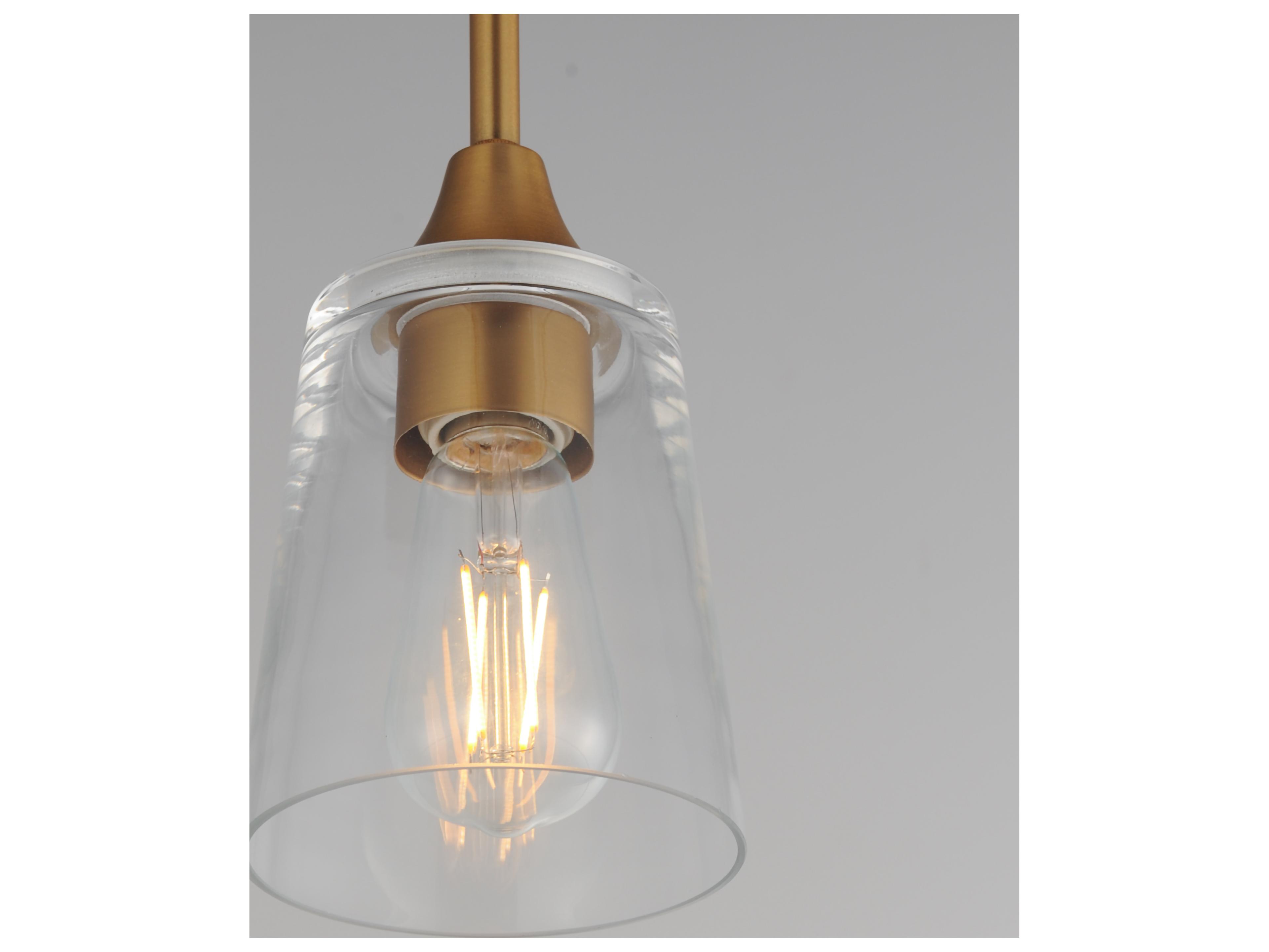 Maxim Lighting Hudson 1- Light Natural Aged Brass Cylinder Mini Pendant