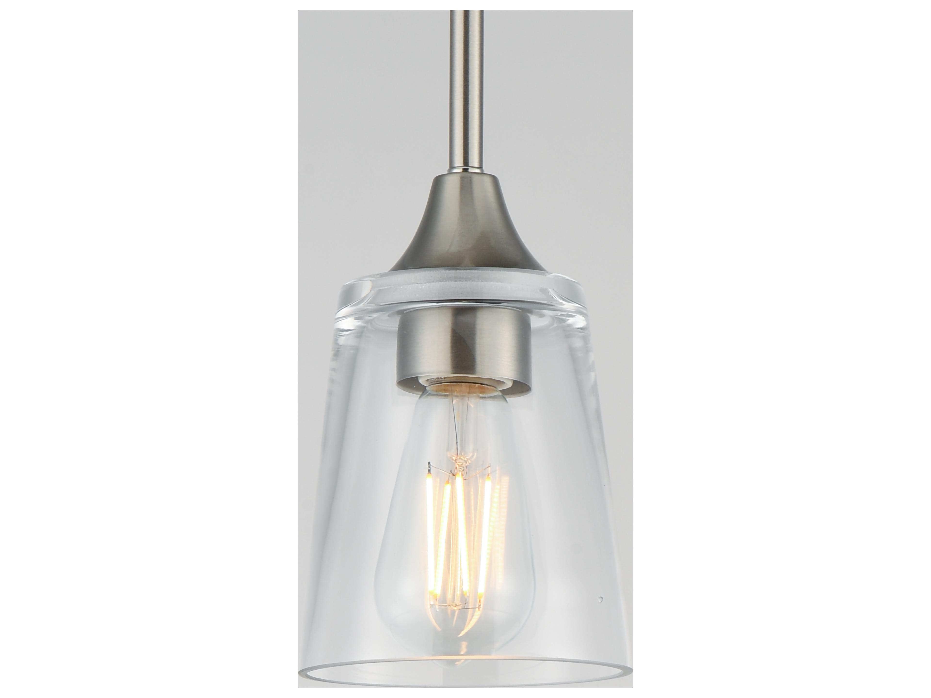 Maxim Lighting Hudson 1- Light Satin Nickel Cylinder Mini Pendant