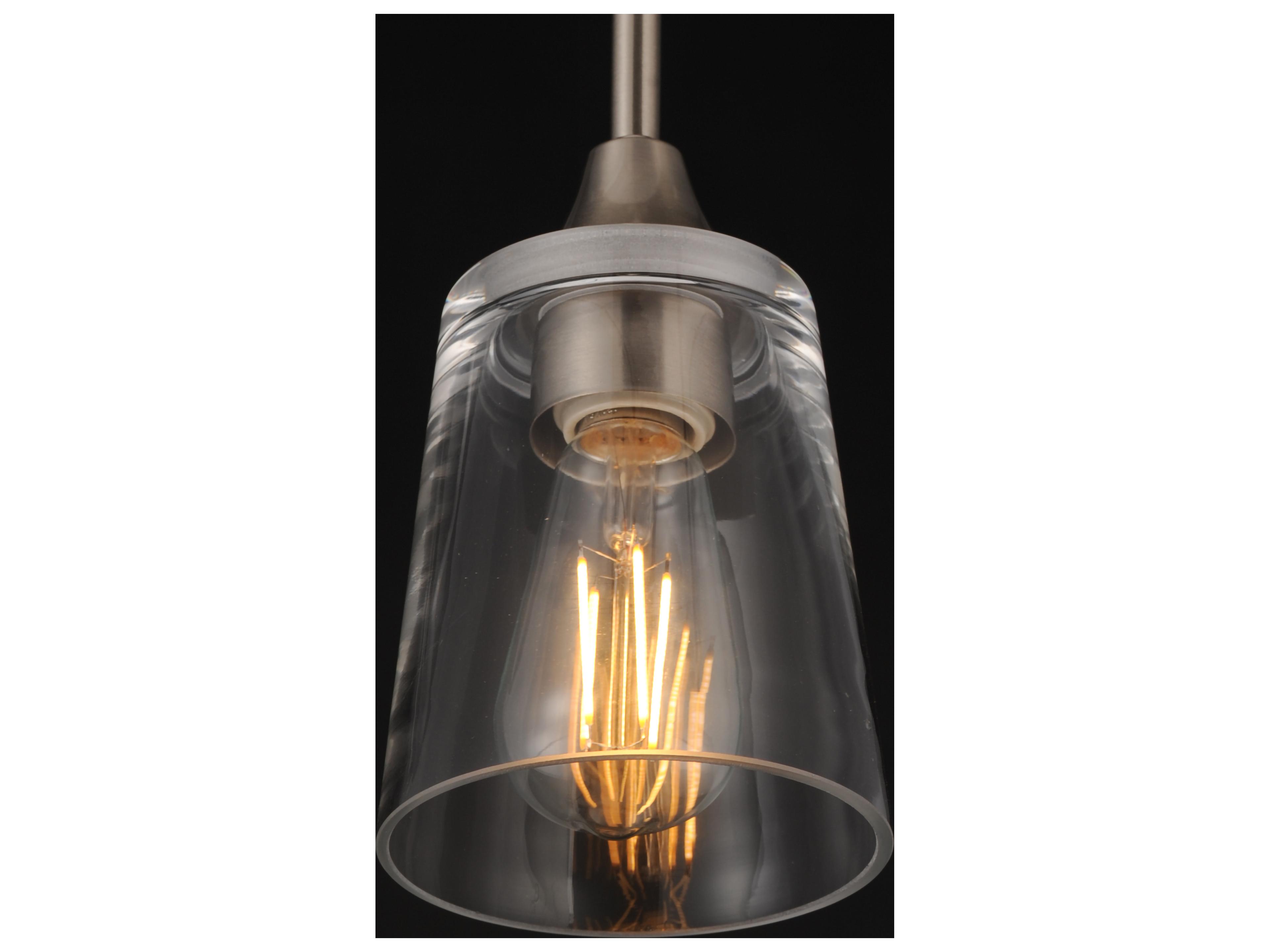 Maxim Lighting Hudson 1- Light Satin Nickel Cylinder Mini Pendant