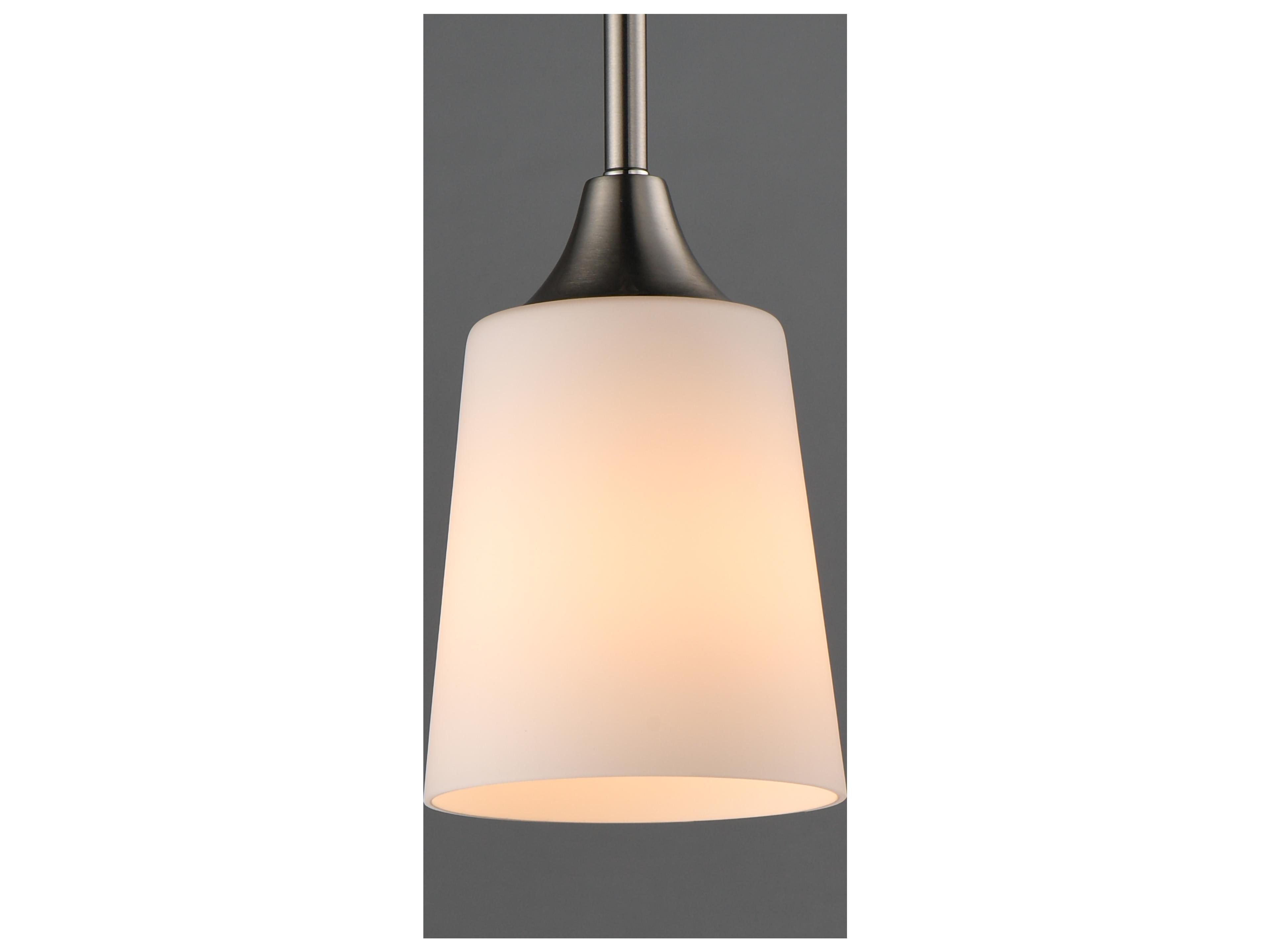 Maxim Lighting Hudson 1- Light Satin Nickel Cylinder Mini Pendant